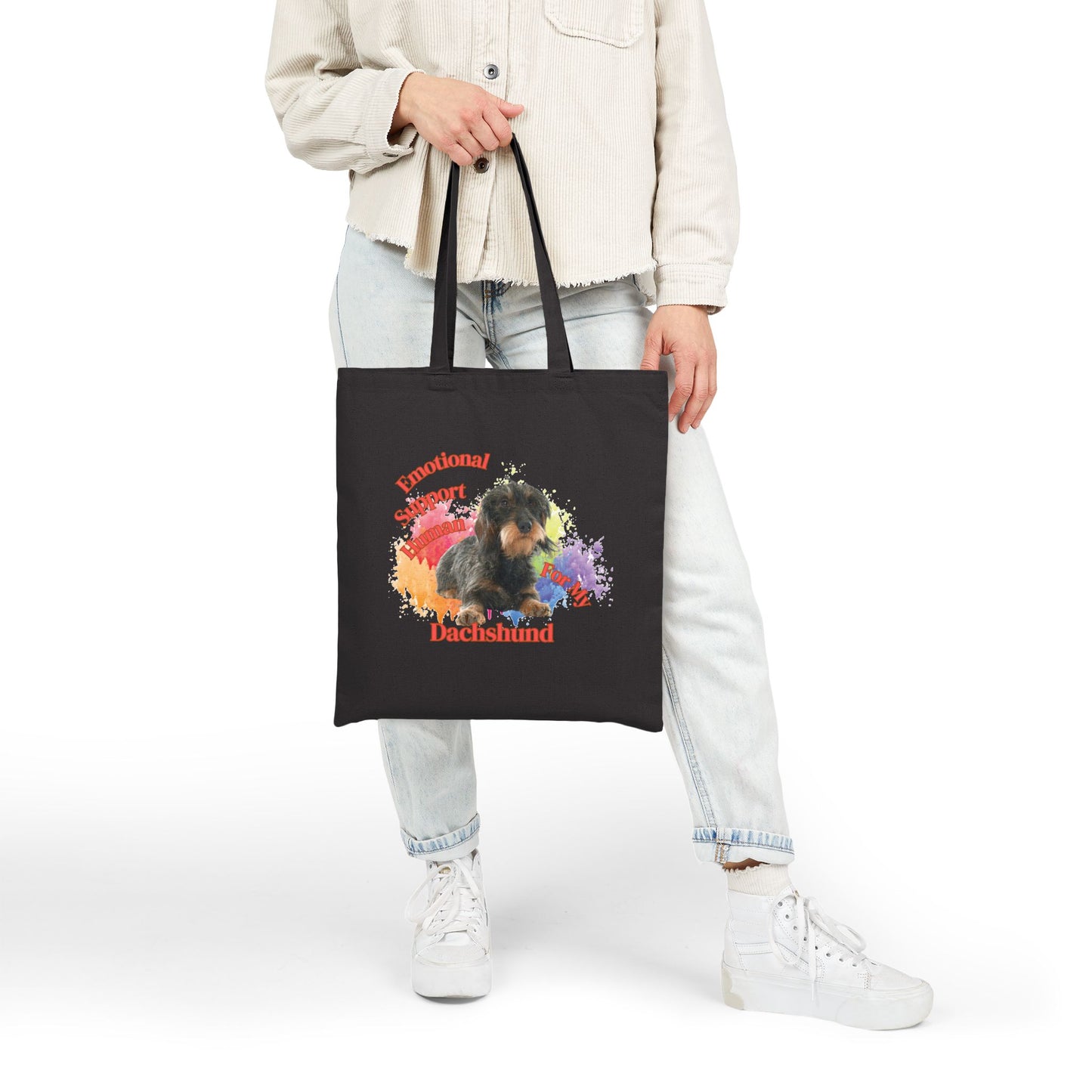 Emotional Support Human for my Dachshund, Wire Haired, Tote Bag