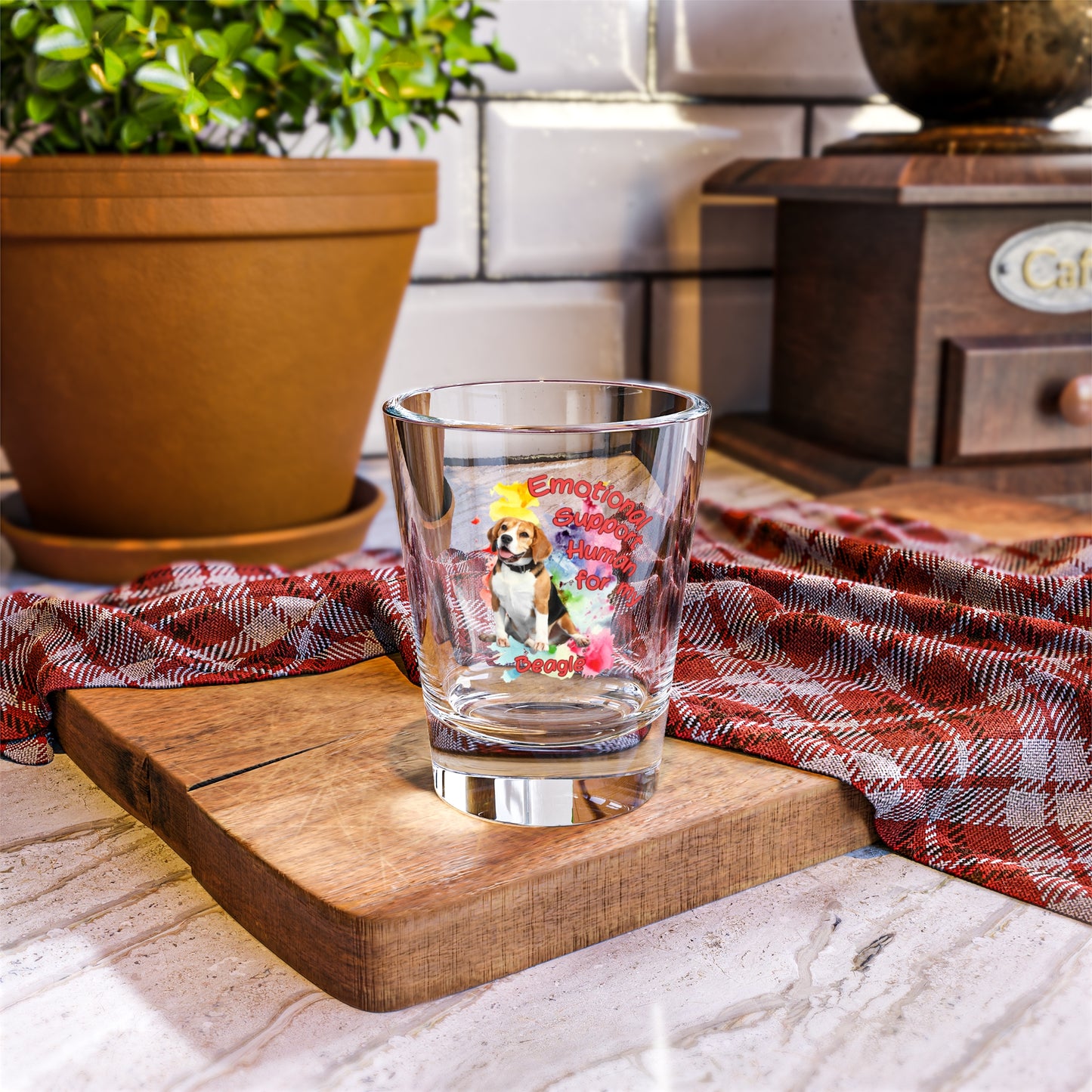 Emotional Support Human for my Beagle Shot Glass