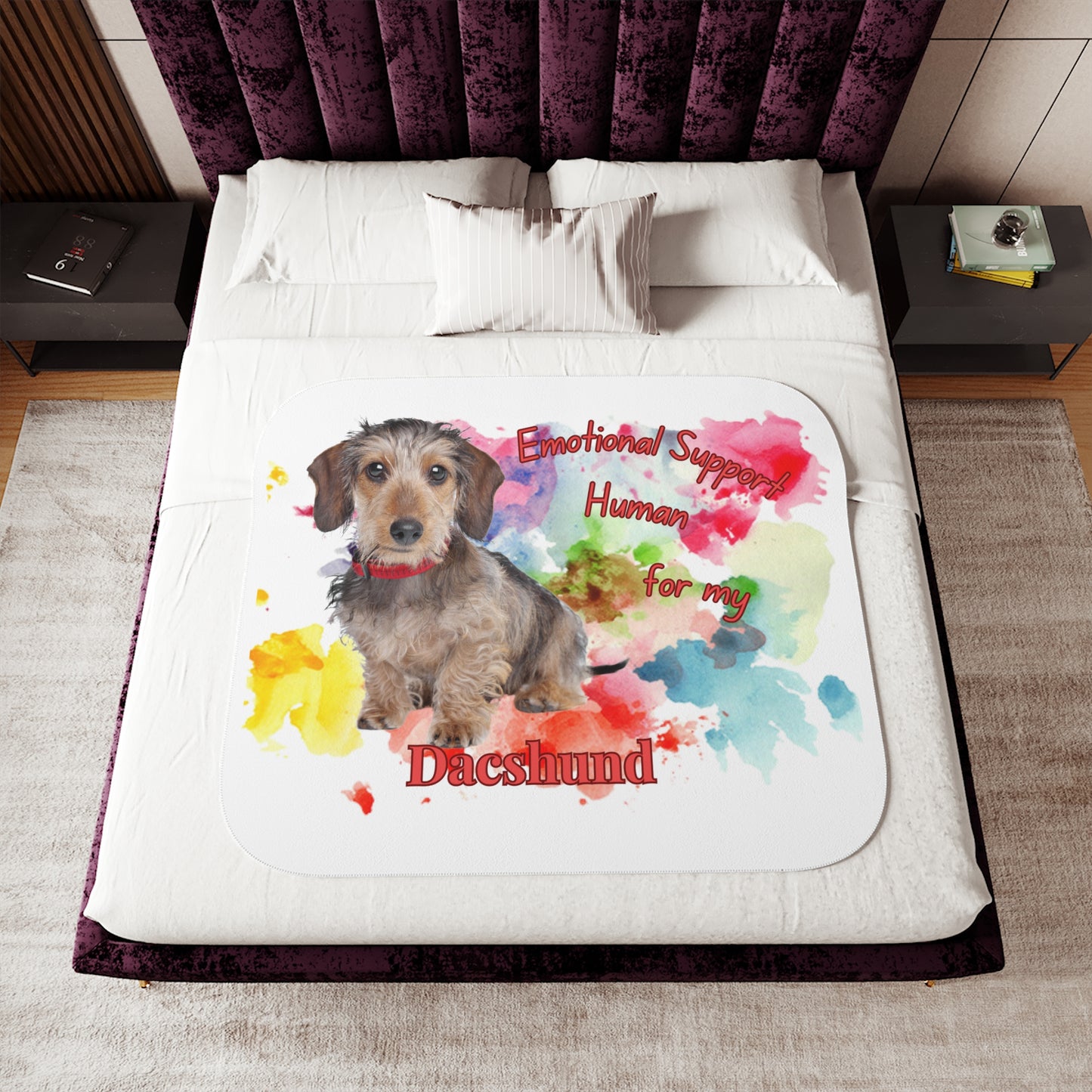 Wire Haired Dachshund Emotional Support Sherpa Blanket - Cozy Pet Lover Gift