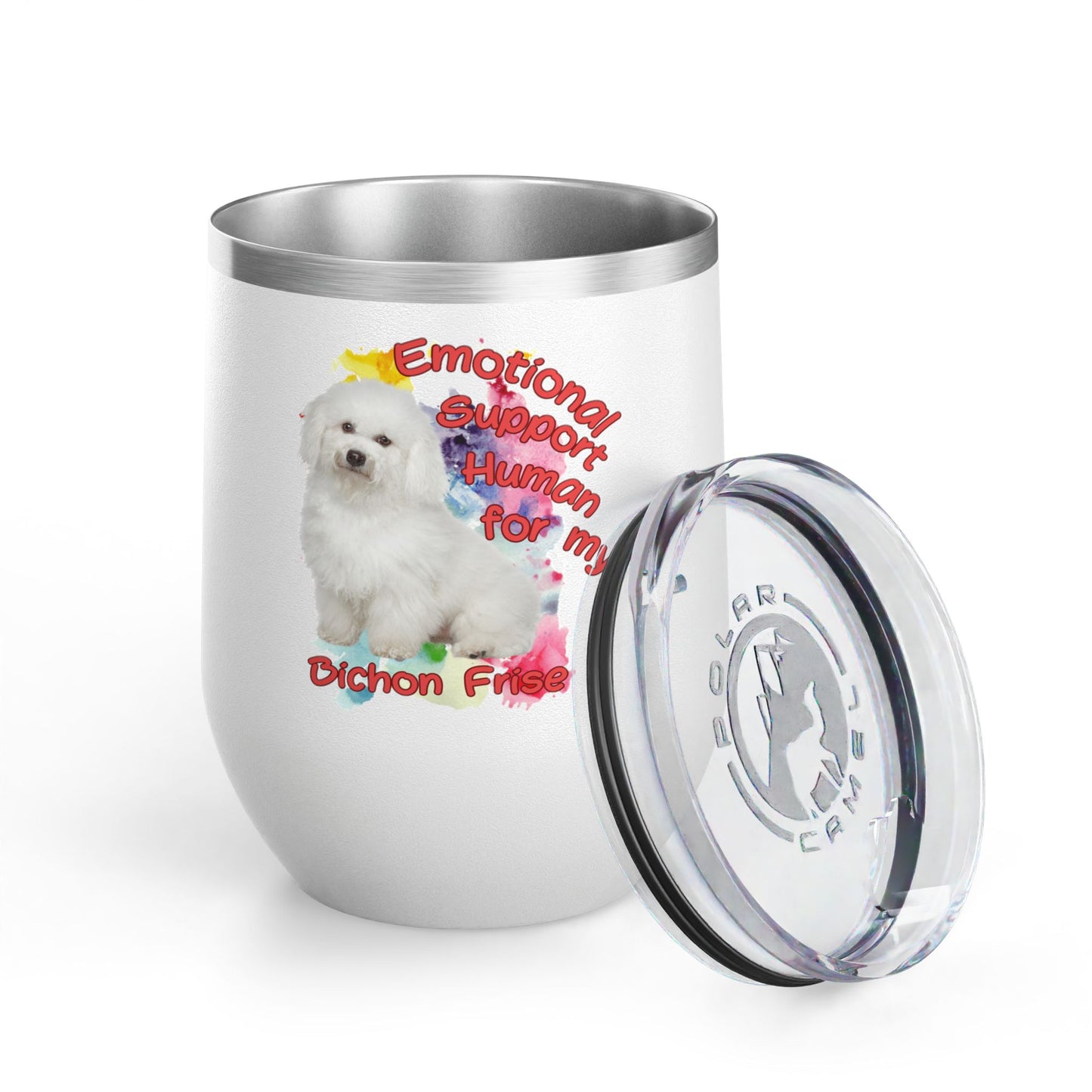 Emotional Support Human for my Bichon Frise Wine Tumbler