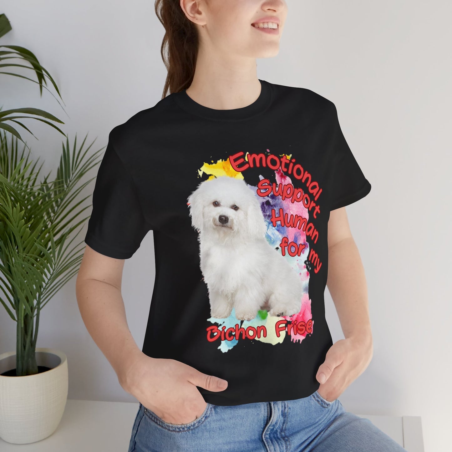 Emotional Support Human Bichon Frise Tee for Dog Lovers