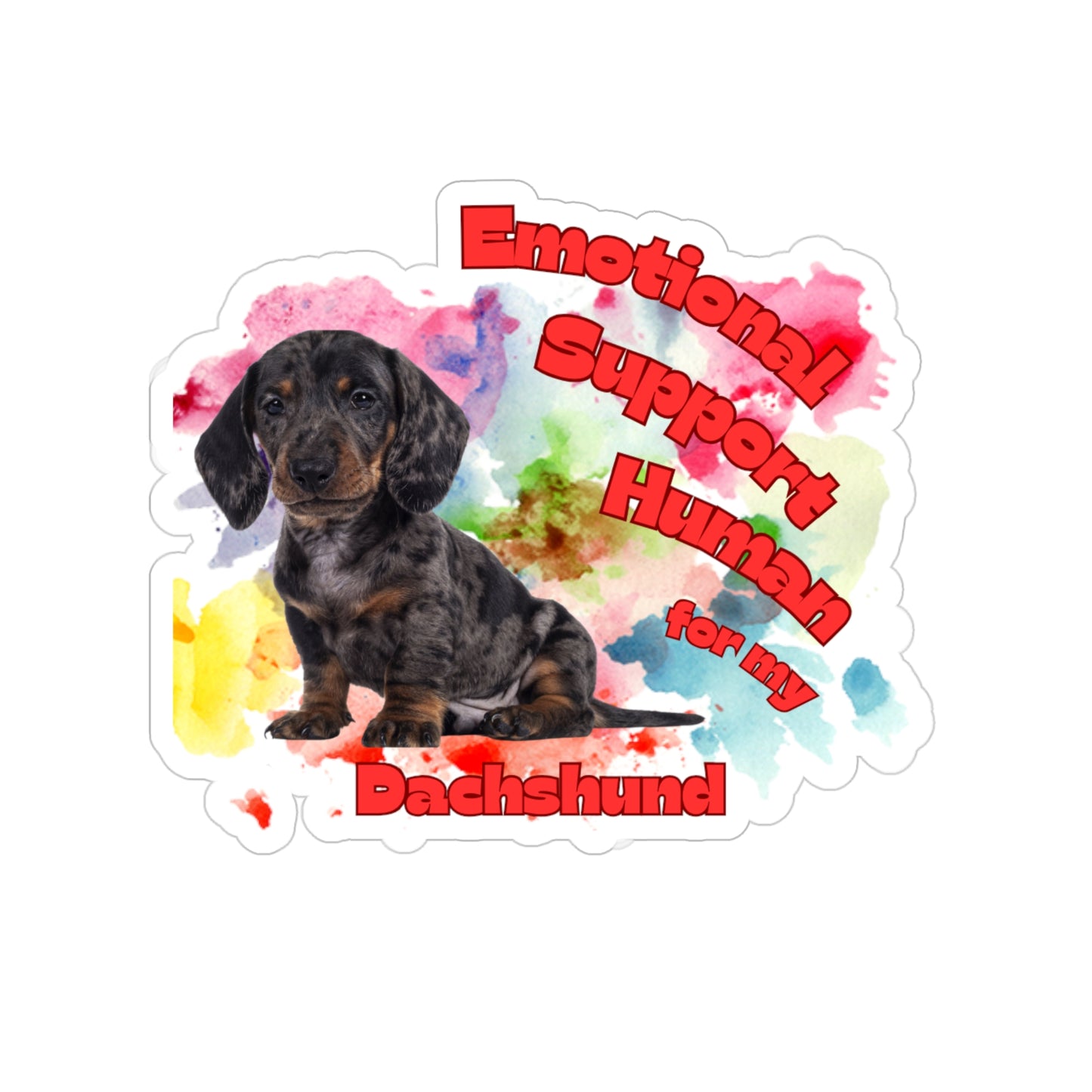 Emotional Support Human for my Dachshund Smooth Hair Sticker