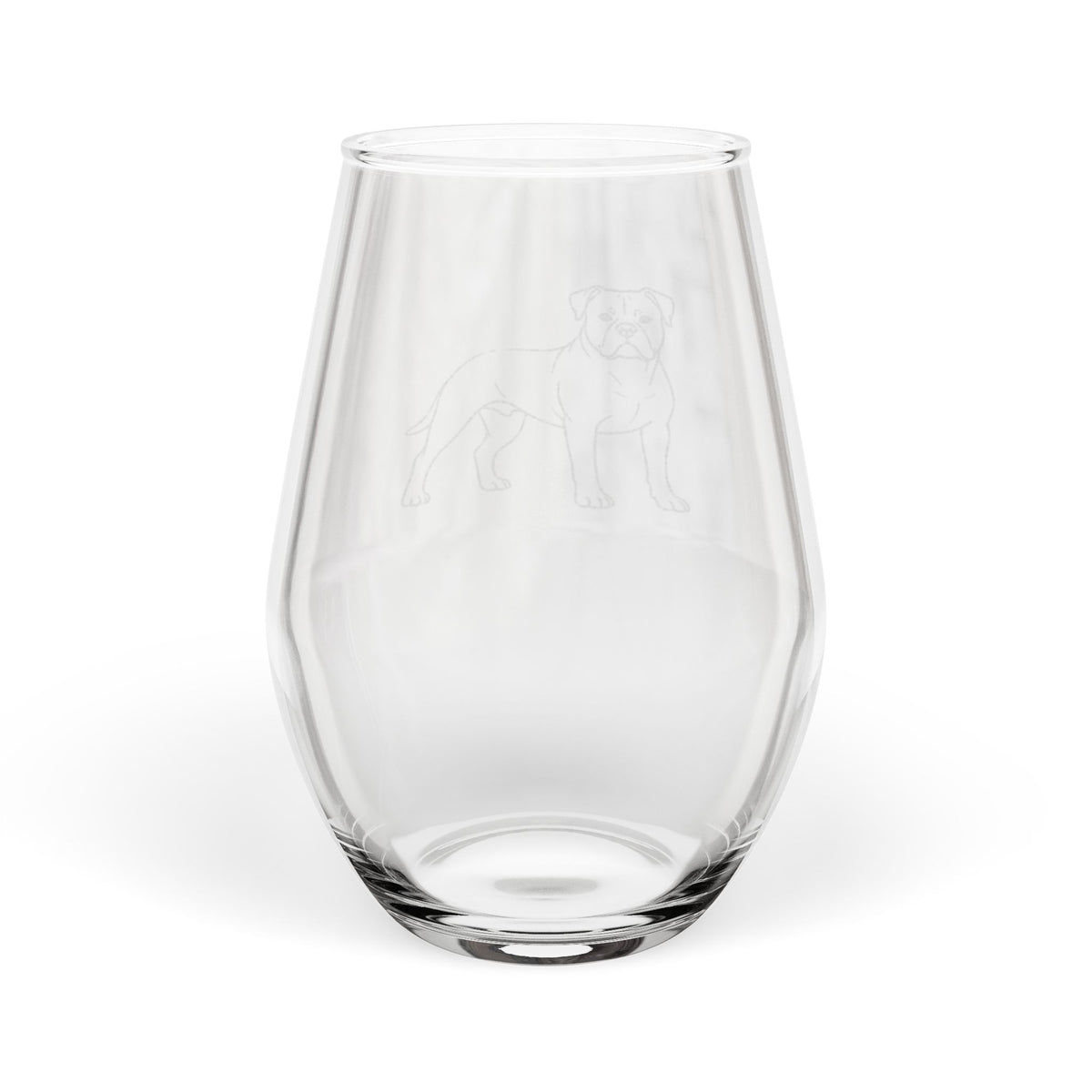 American Bulldog Sketch and Serve Engraved Stemless Wineglass