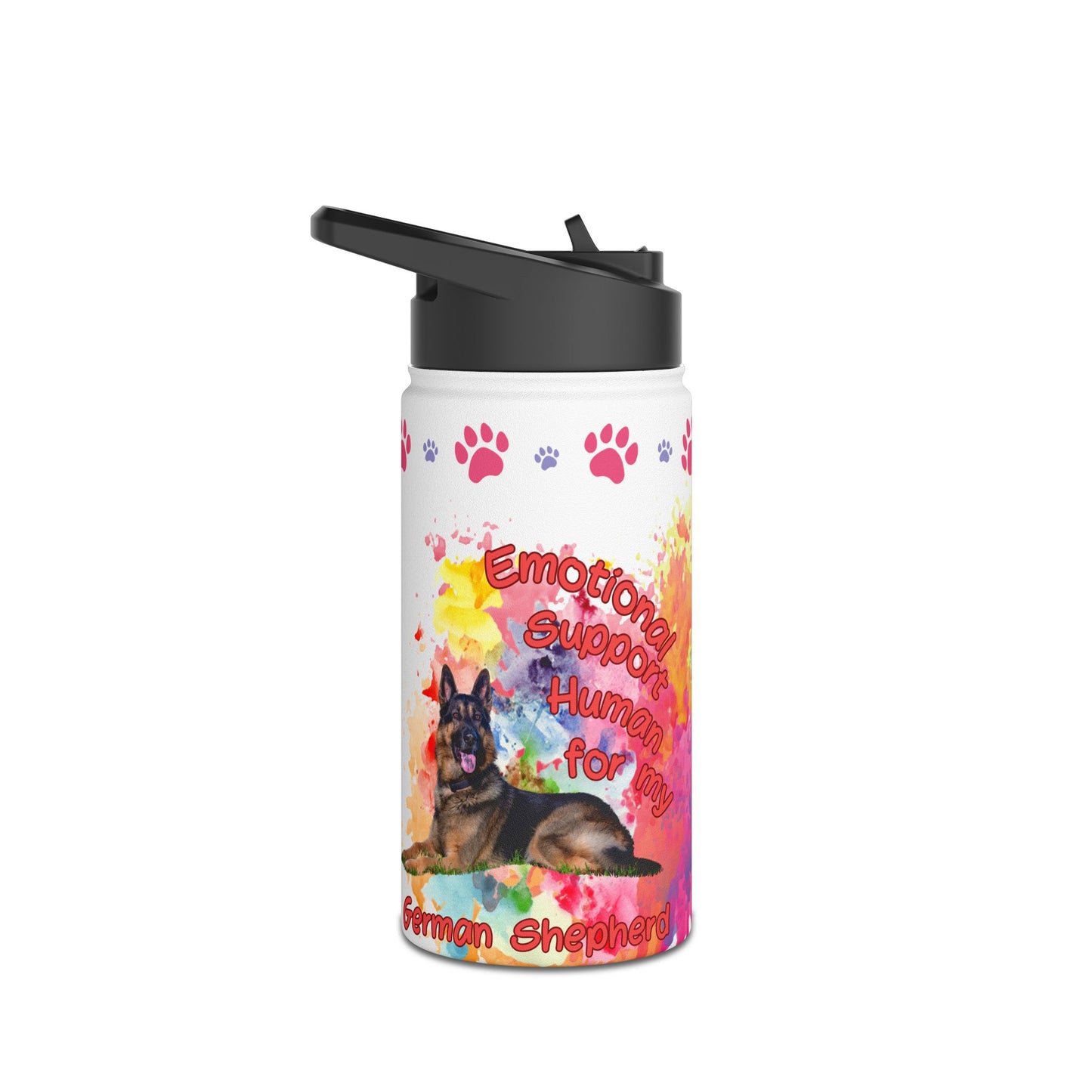 Emotional Support Human for my German Shepherd Sports Water bottle