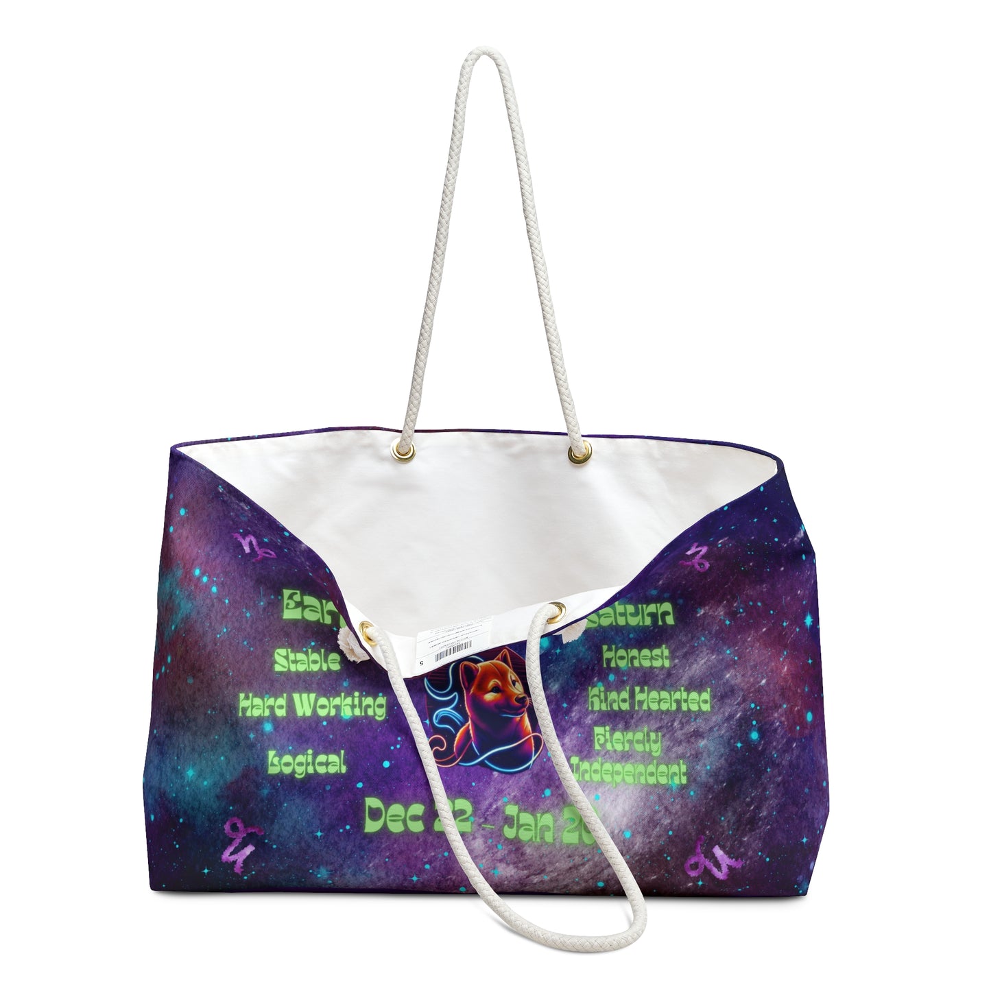 Celestial Zodiac Capricorn as Shiba Inu Weekender Bag - Dog Breed Zodiac