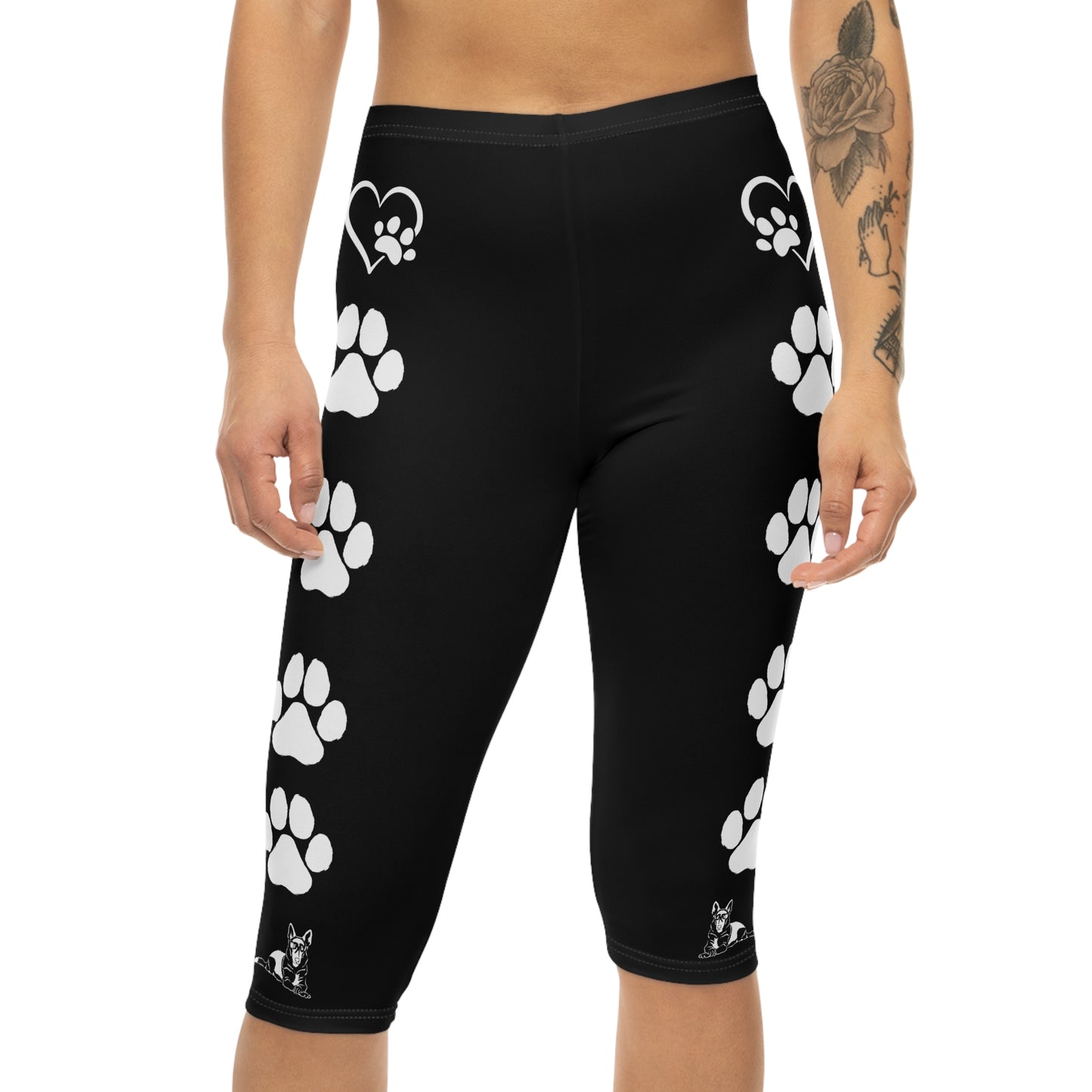 Paws and Hearts German Shepherd Women’s Capri Leggings.