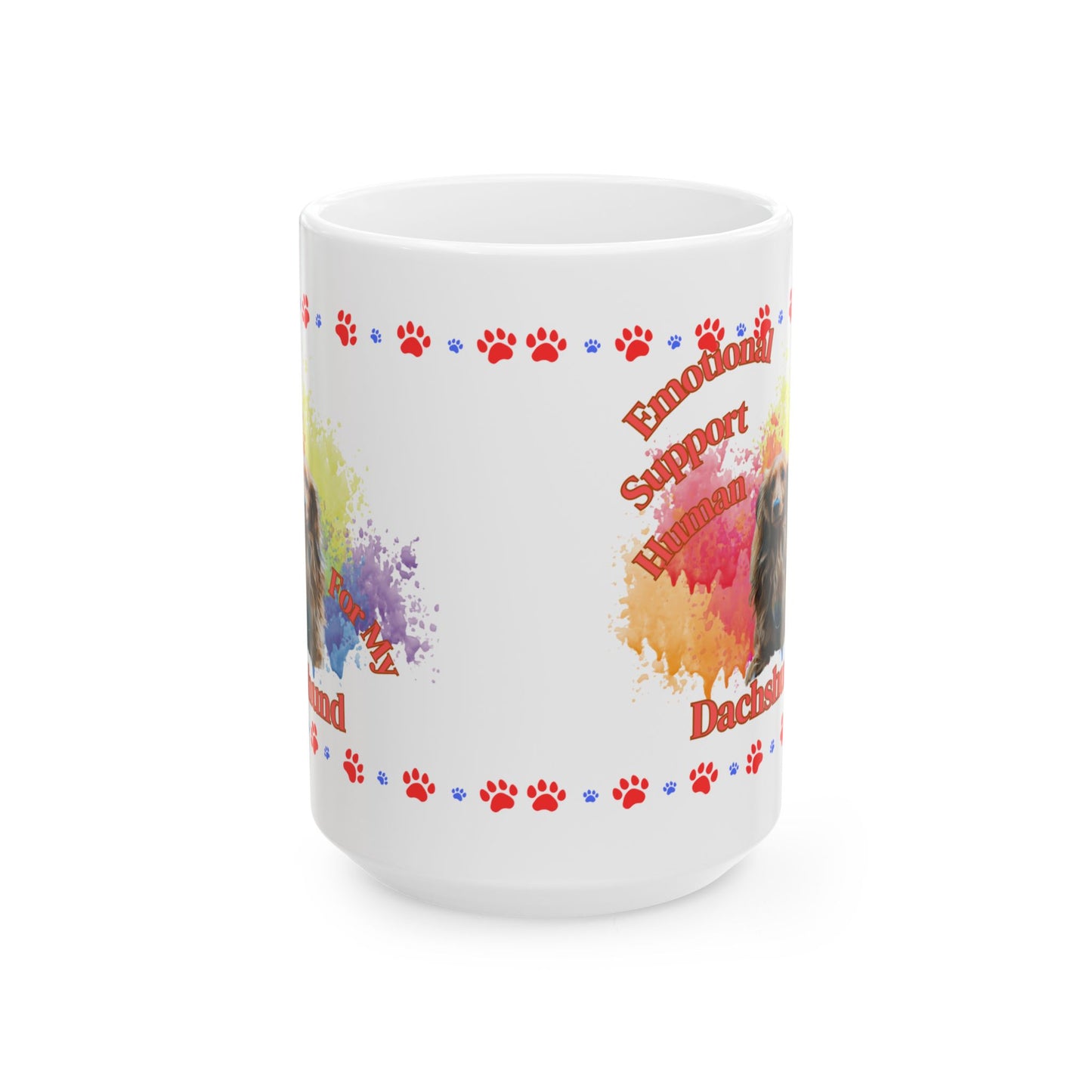 Emotional Support Dachshund Mug, Cute Dog Gift, Pet Lover Coffee Cup, Puppy Lover, Dog Mom Coffee Mug
