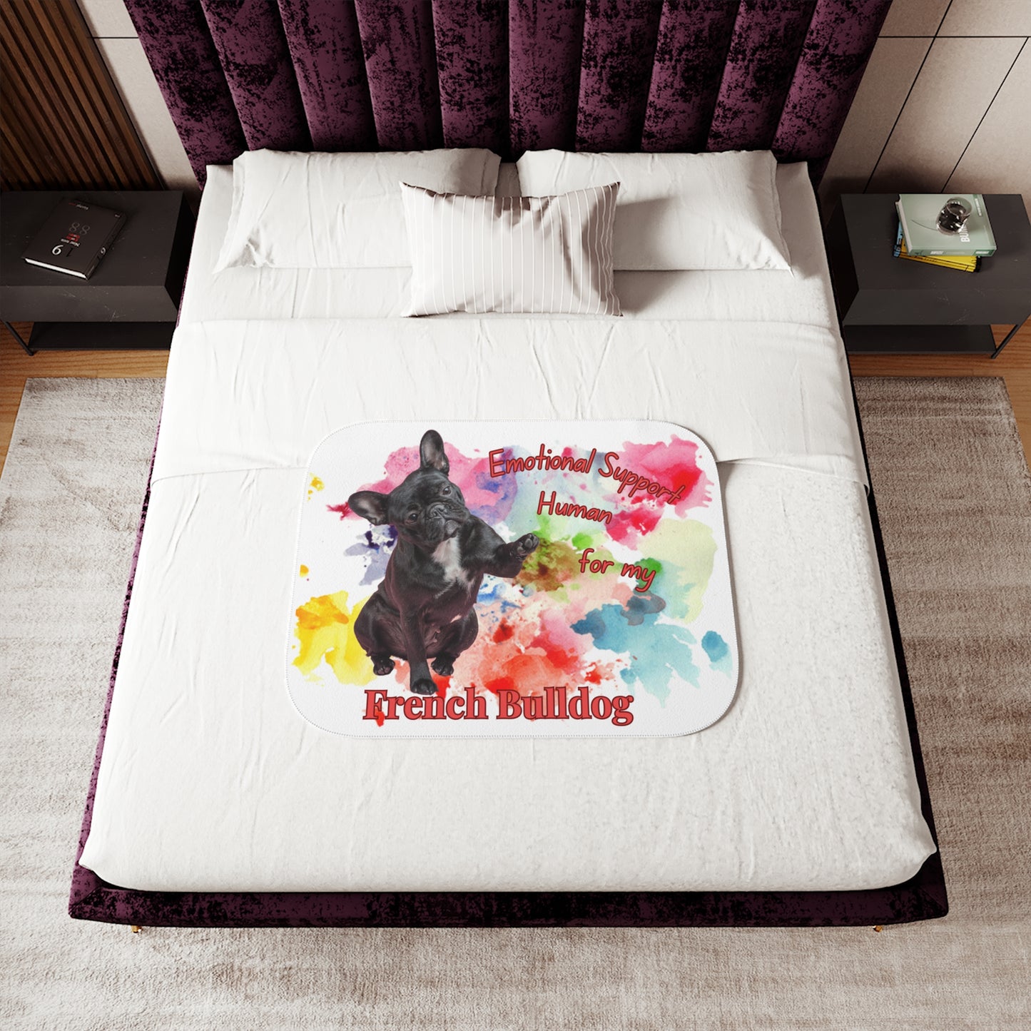 Cozy Sherpa Blanket - Emotional Support Human for My French Bulldog