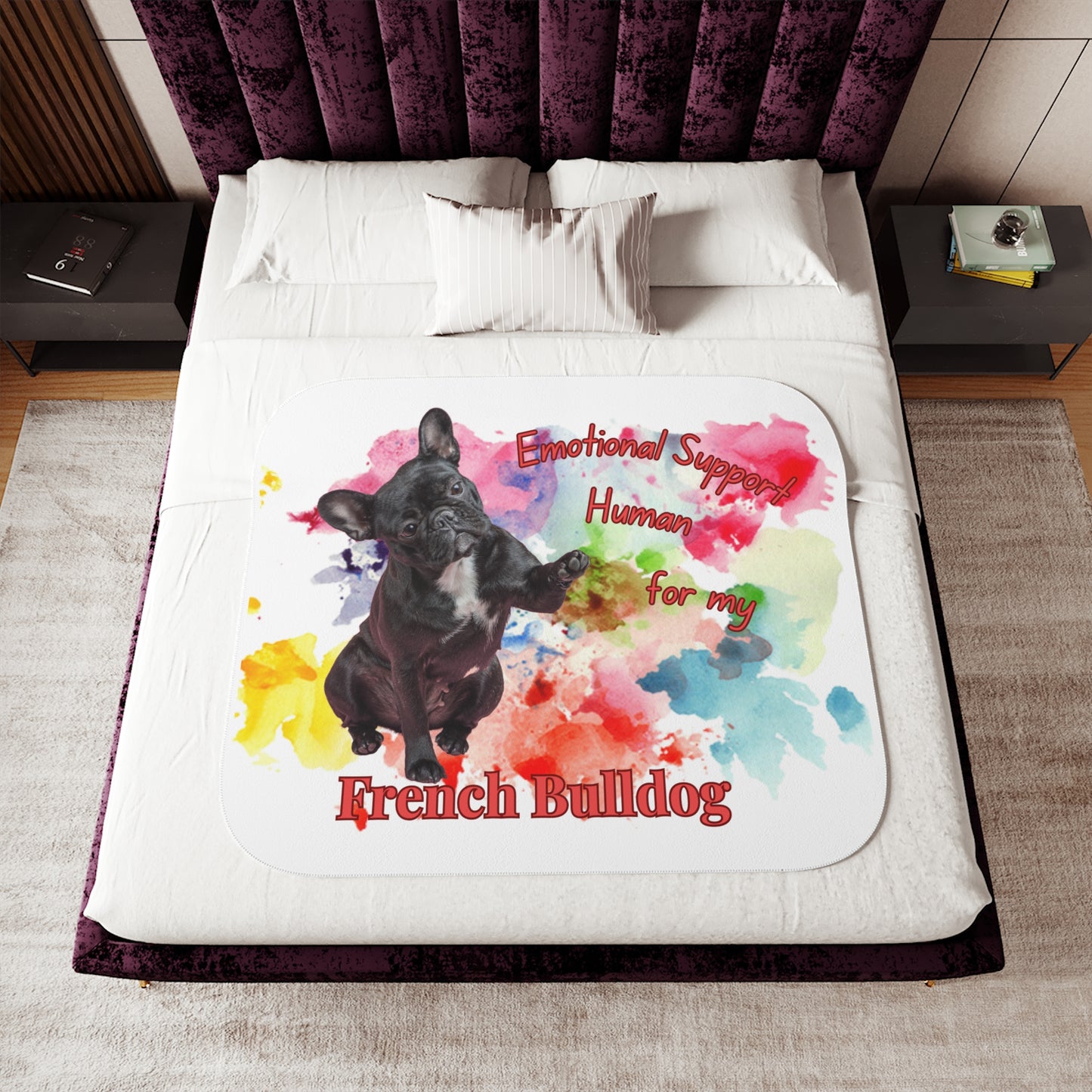 Cozy Sherpa Blanket - Emotional Support Human for My French Bulldog
