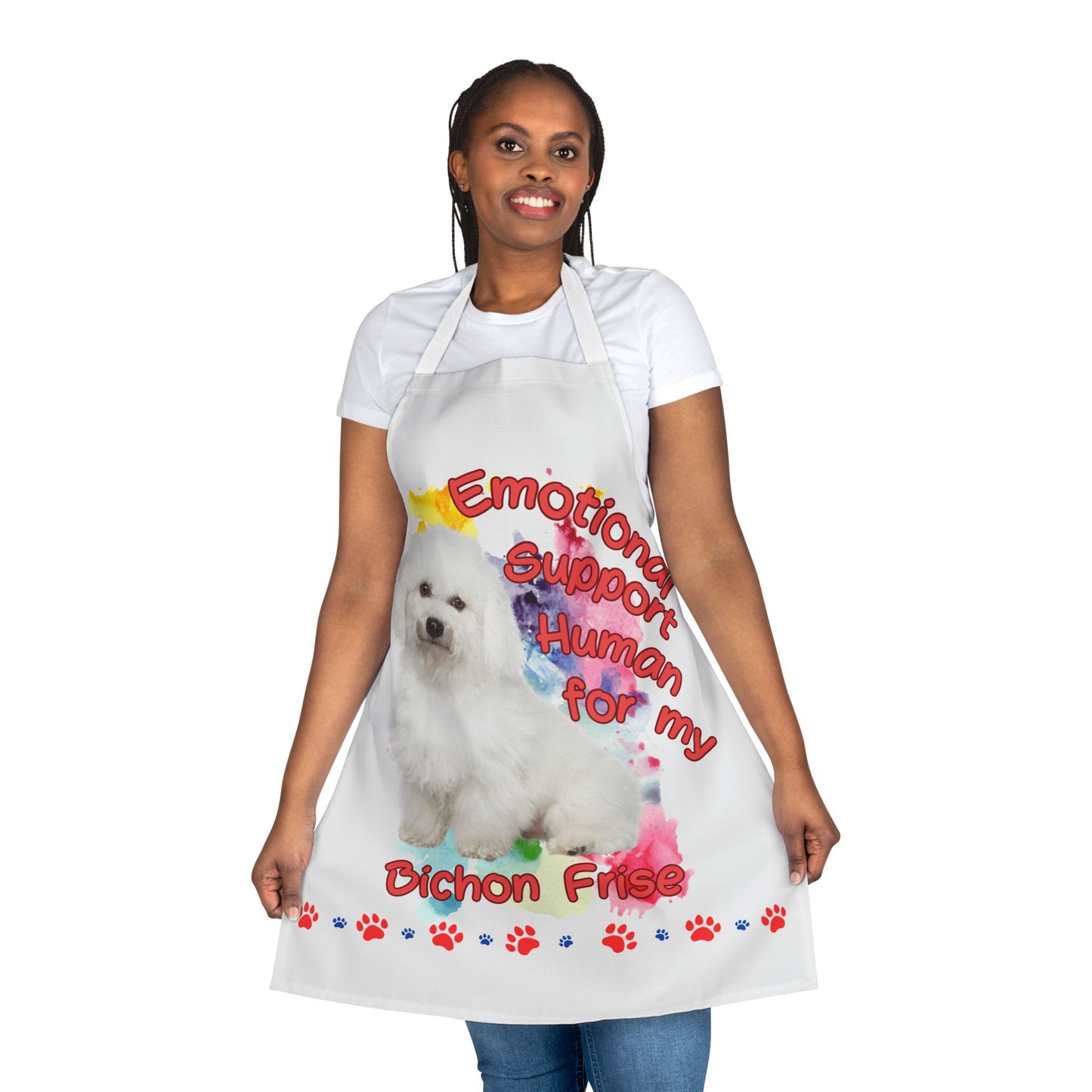 Emotional Support Human for my Bichon Frise Apron