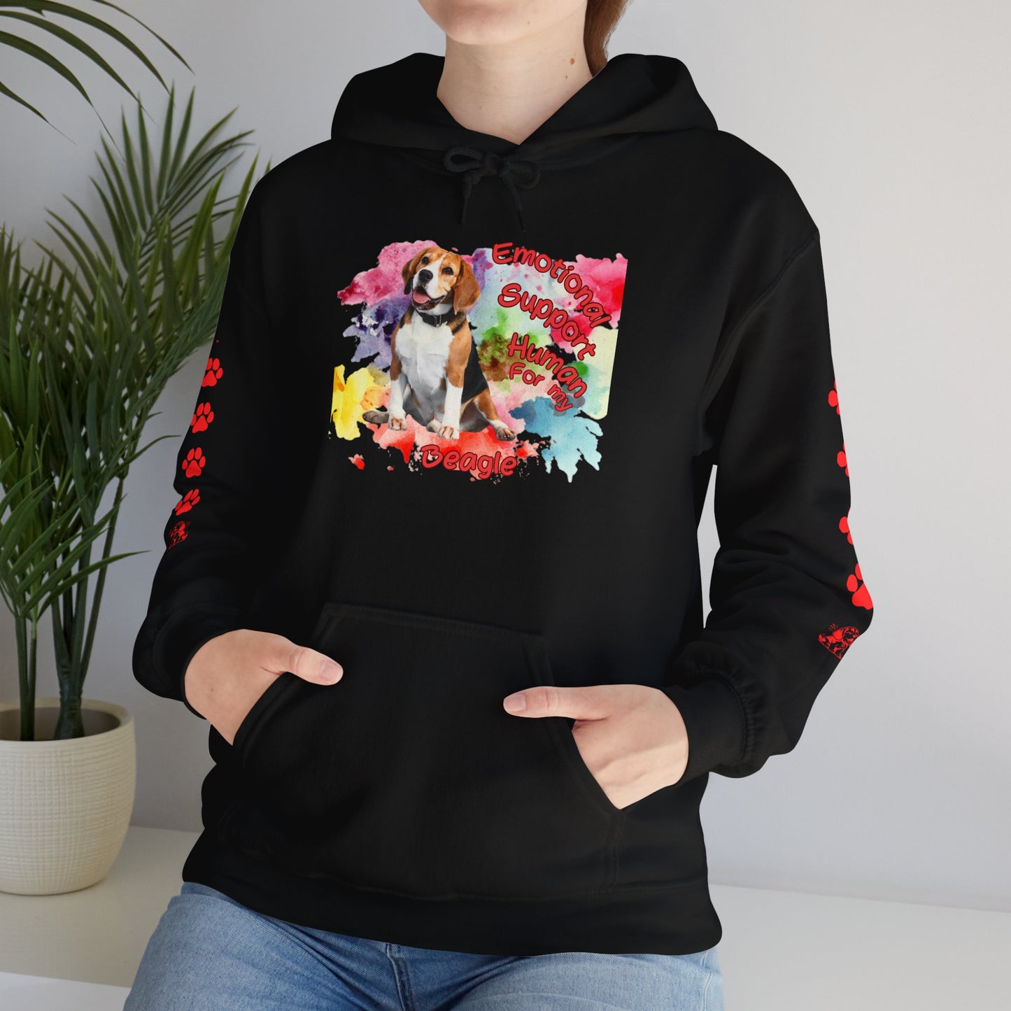 Cozy Emotional Support Human Hoodie for Beagle, Dog lovers comfort wear