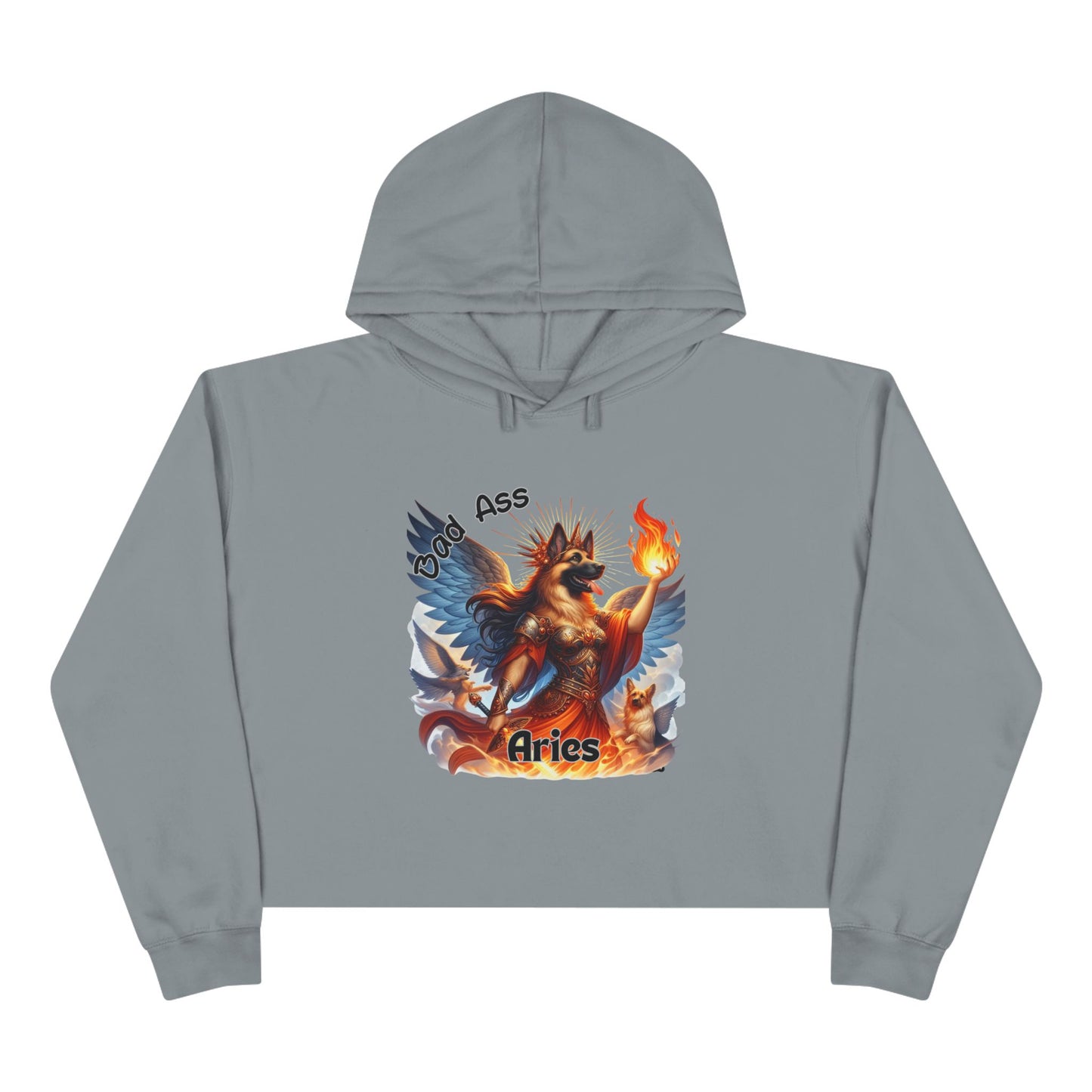 Bold Aries Crop Hoodie German Shepherd design