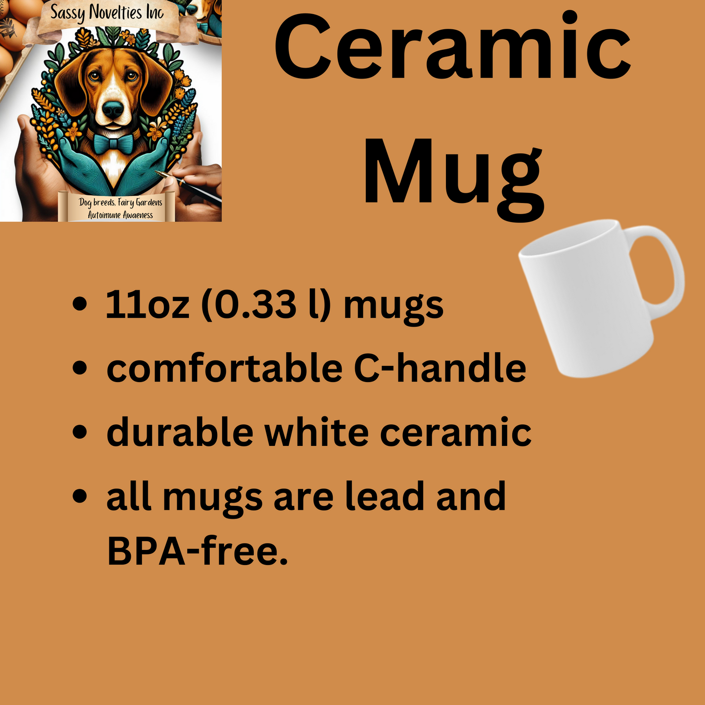 American Bulldog Pack Ceramic Mug 11oz Patriotic Design