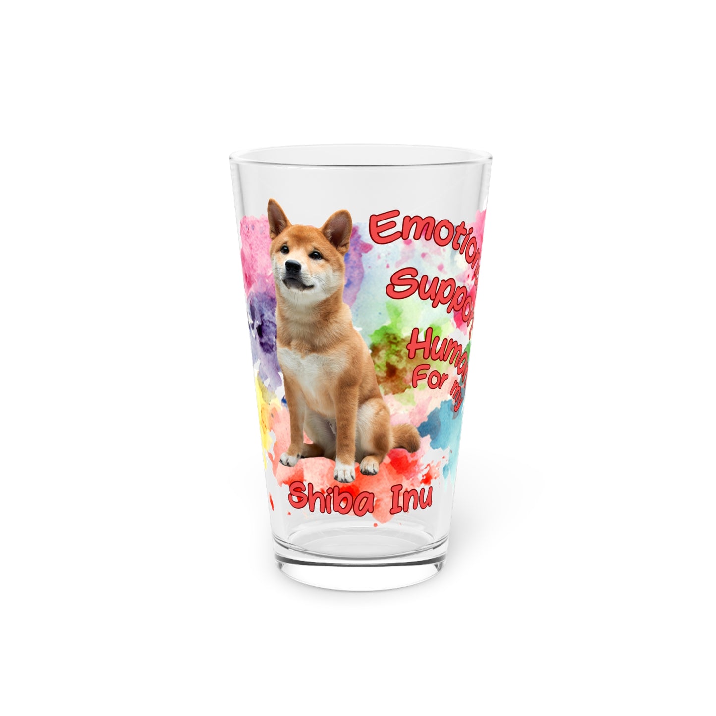 Emotional Support Human for my Shiba Inu clear Pint Glass