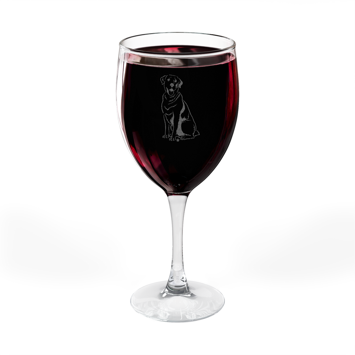 Black Lab Engraved Wine Glass