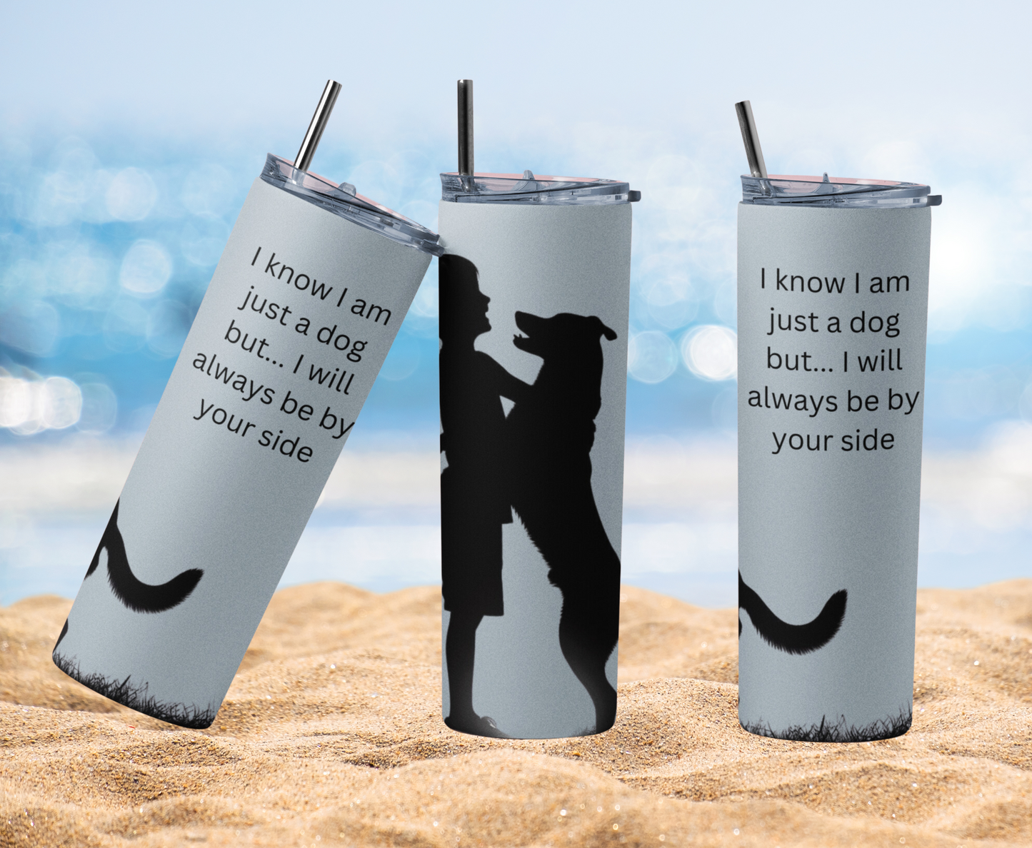 Hug a Dog Maars Maker Skinny Matte Tumbler, 20oz - Silhouette design