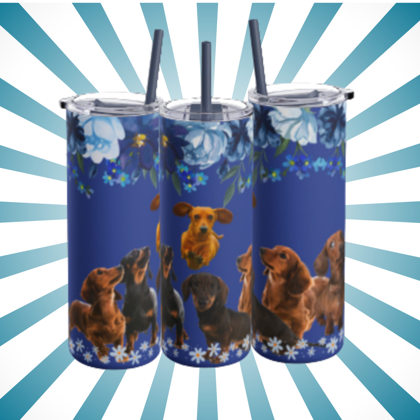 Dacshund dog pack Skinny Matte Tumbler, 20oz