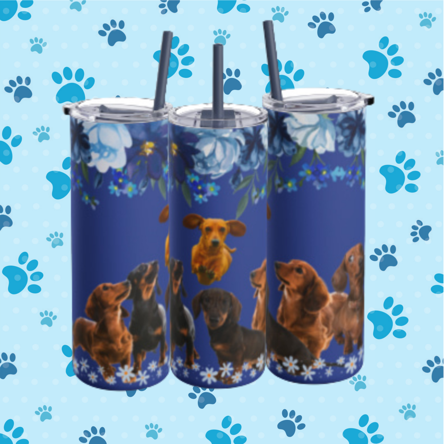 Dacshund dog pack Skinny Matte Tumbler, 20oz