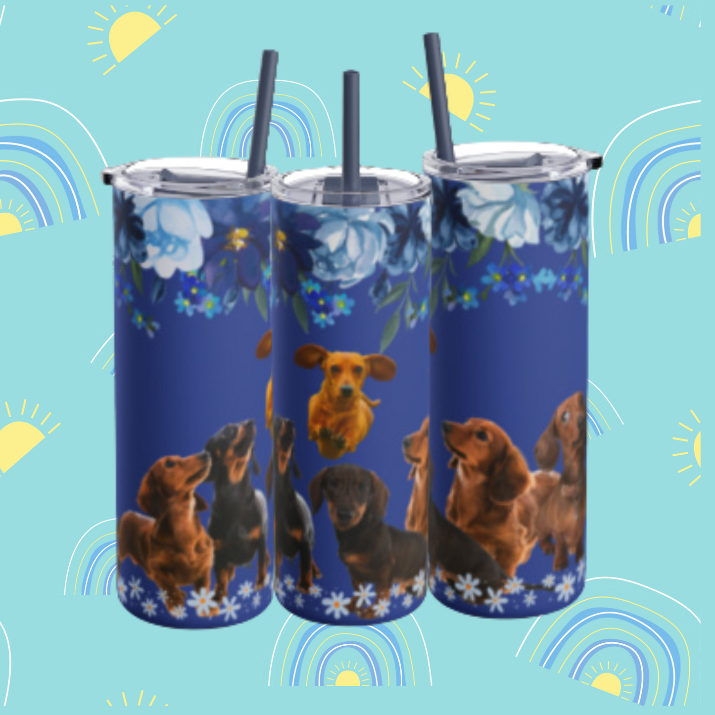 Dacshund dog pack Skinny Matte Tumbler, 20oz