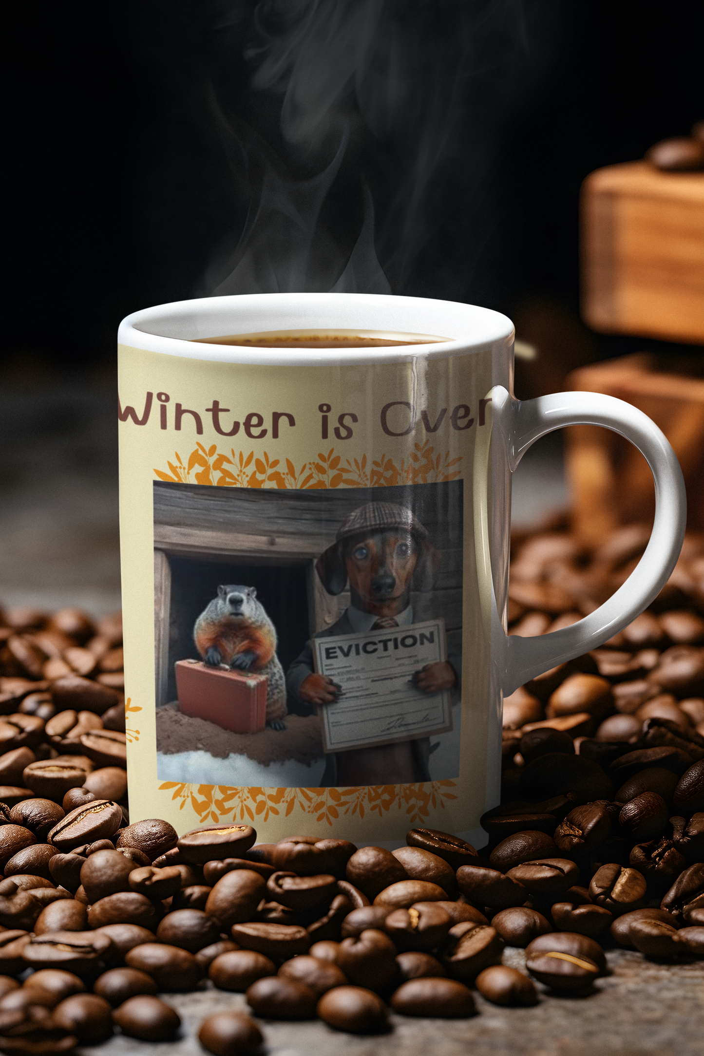 Ground Hog Day Eviction - Winter is Over Jigsaw Puzzle - Funny Dachshund Design