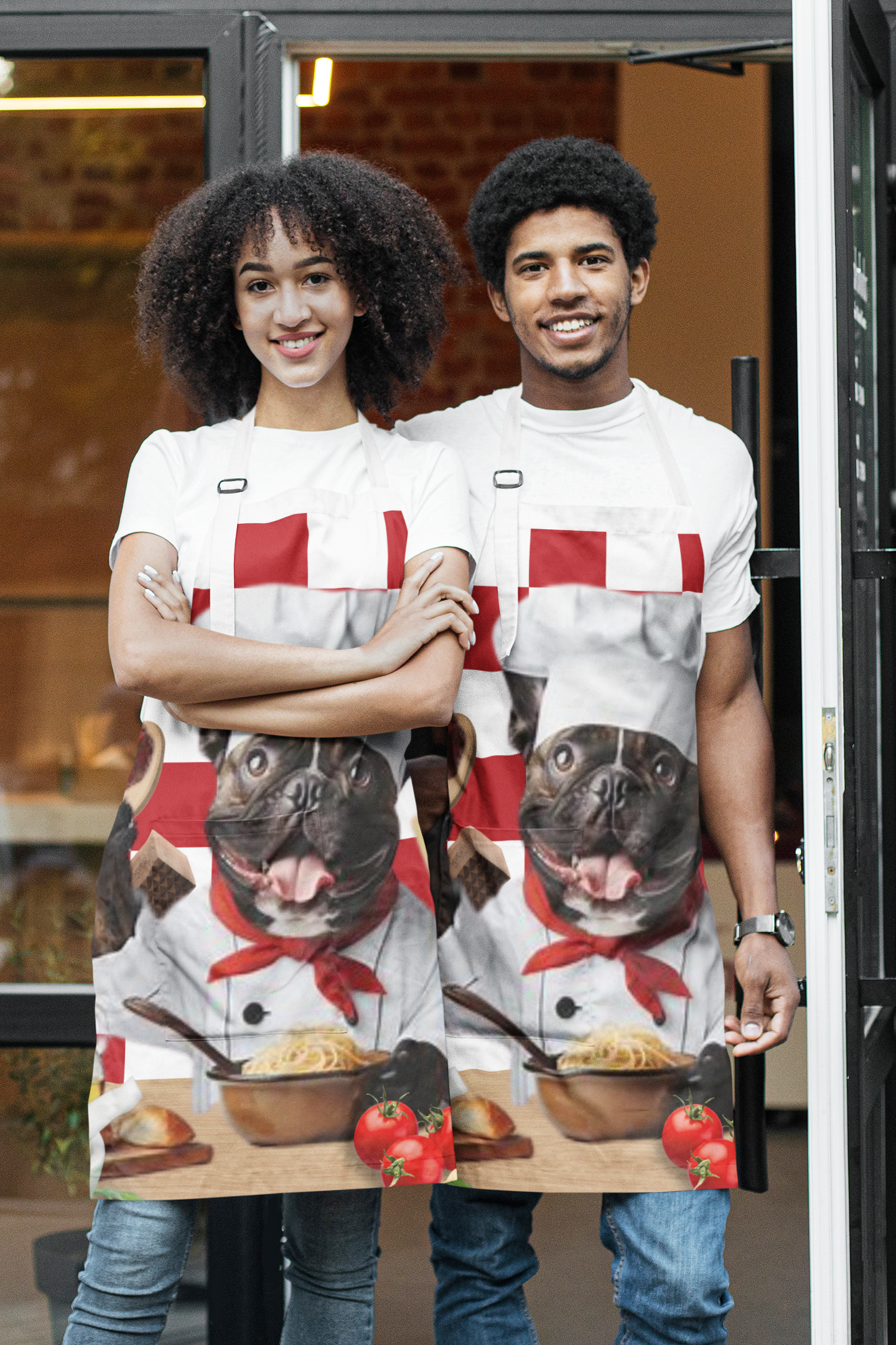 French Bulldog italian chef Apron (AOP)