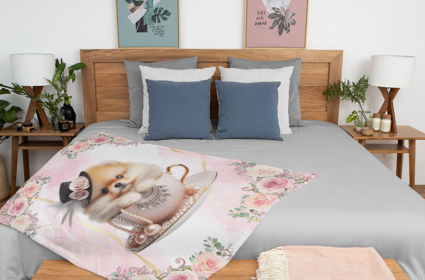 too cute Teacup Pomeranian puppy Sherpa Fleece Blanket