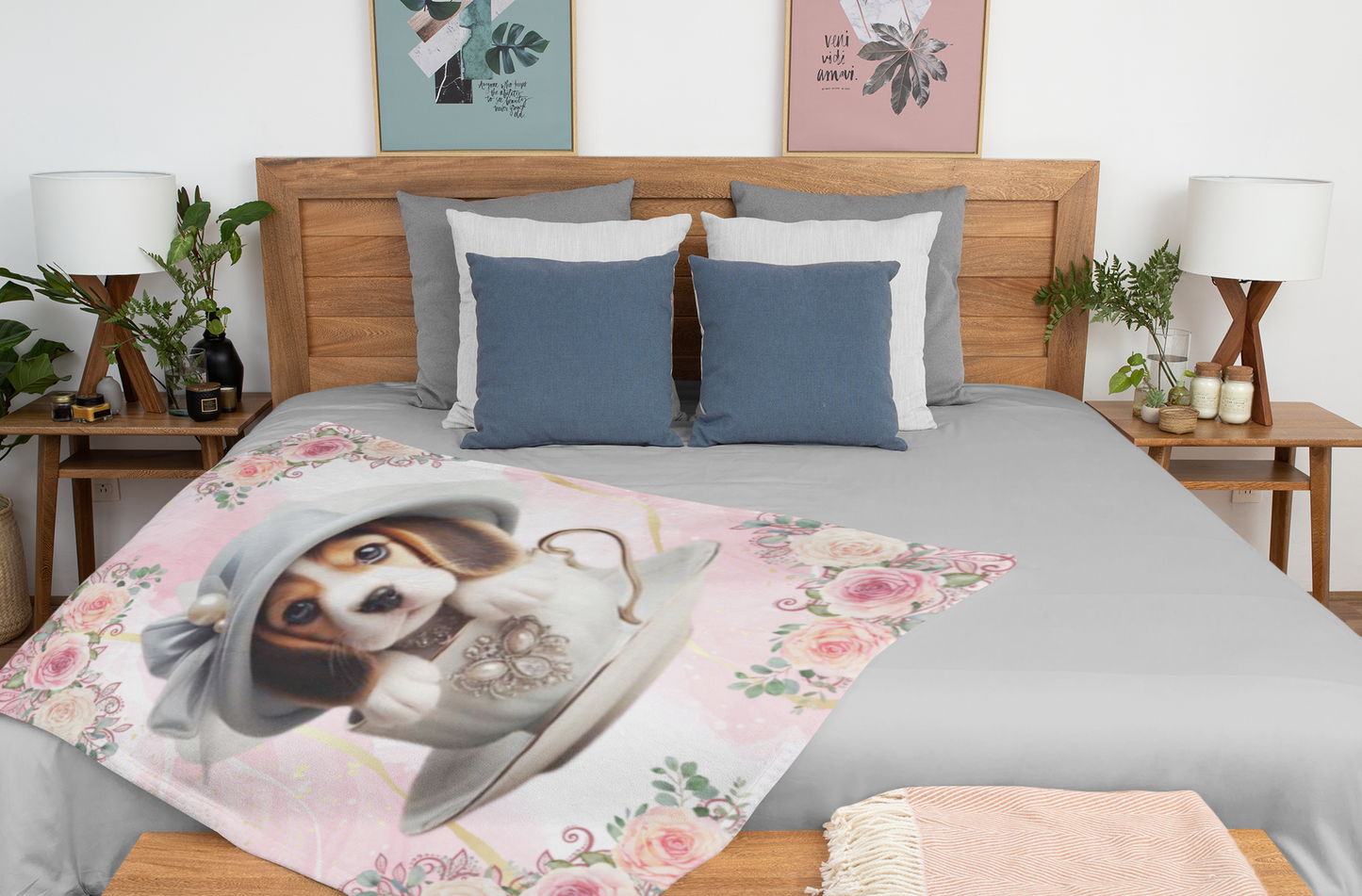 Too Cute Teacup Puppy Beagle Sherpa Fleece Blanket