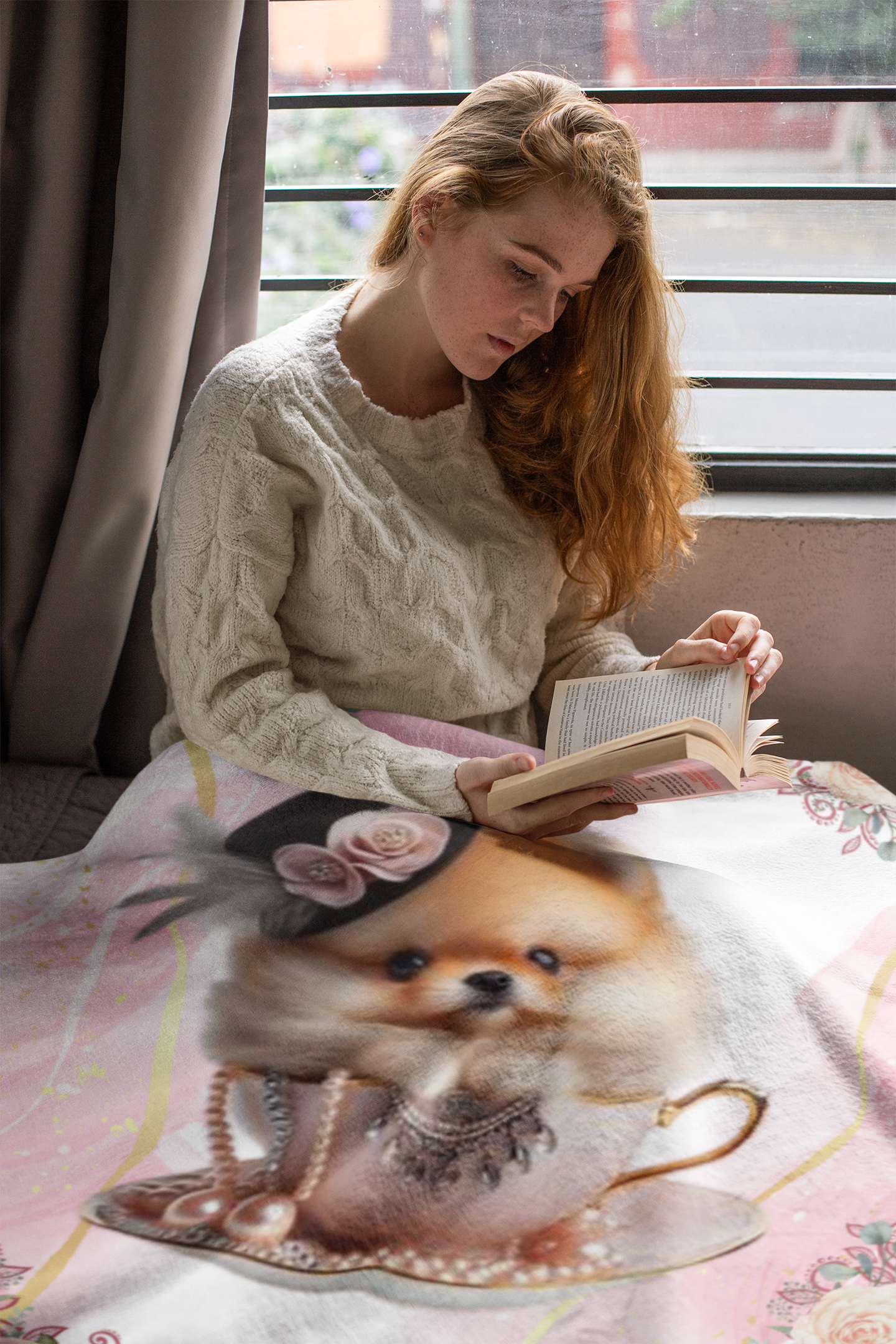 too cute Teacup Pomeranian puppy Sherpa Fleece Blanket