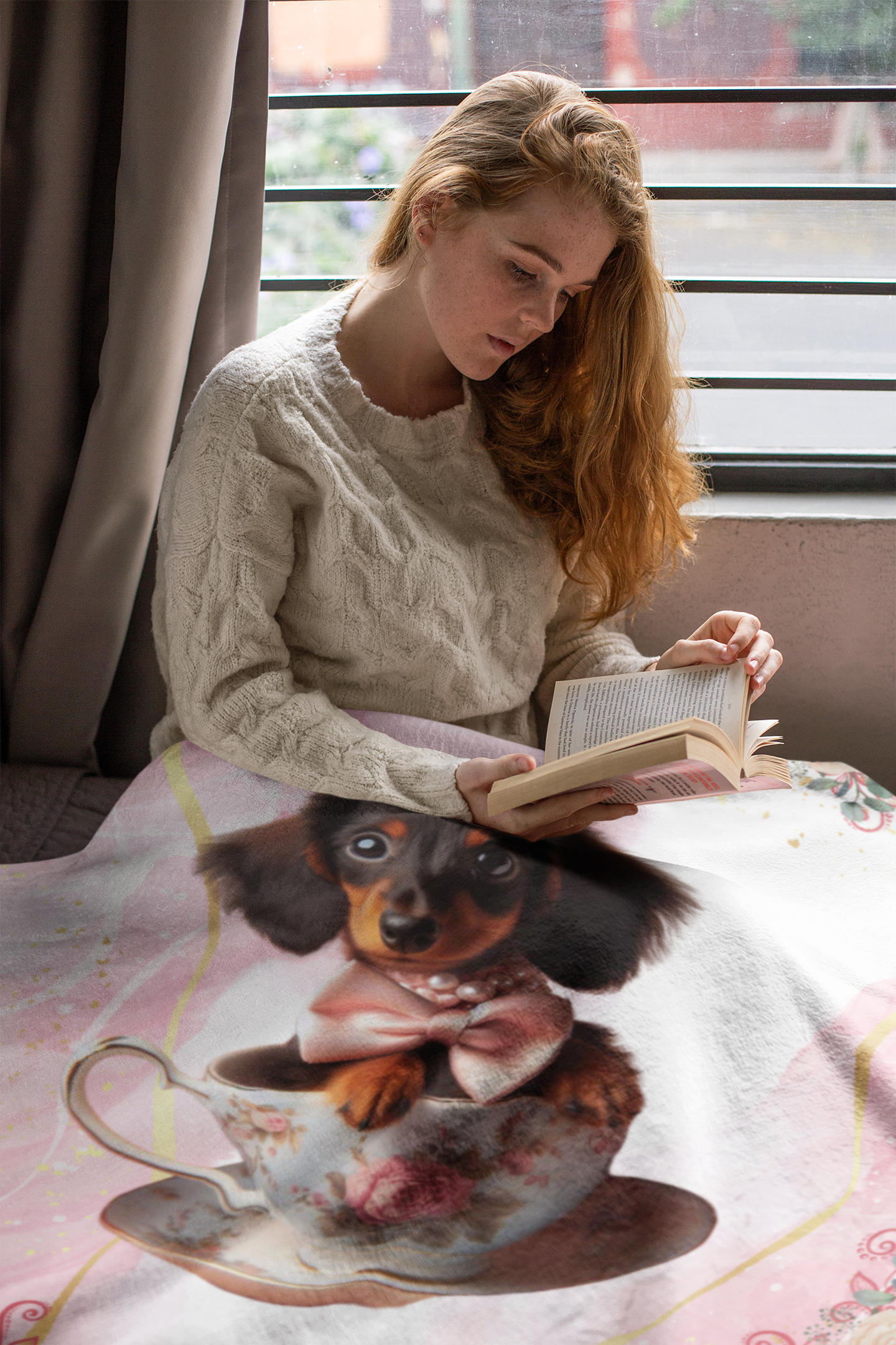 Too Cute Teacup Dacshund Puppy Sherpa Fleece Blanket