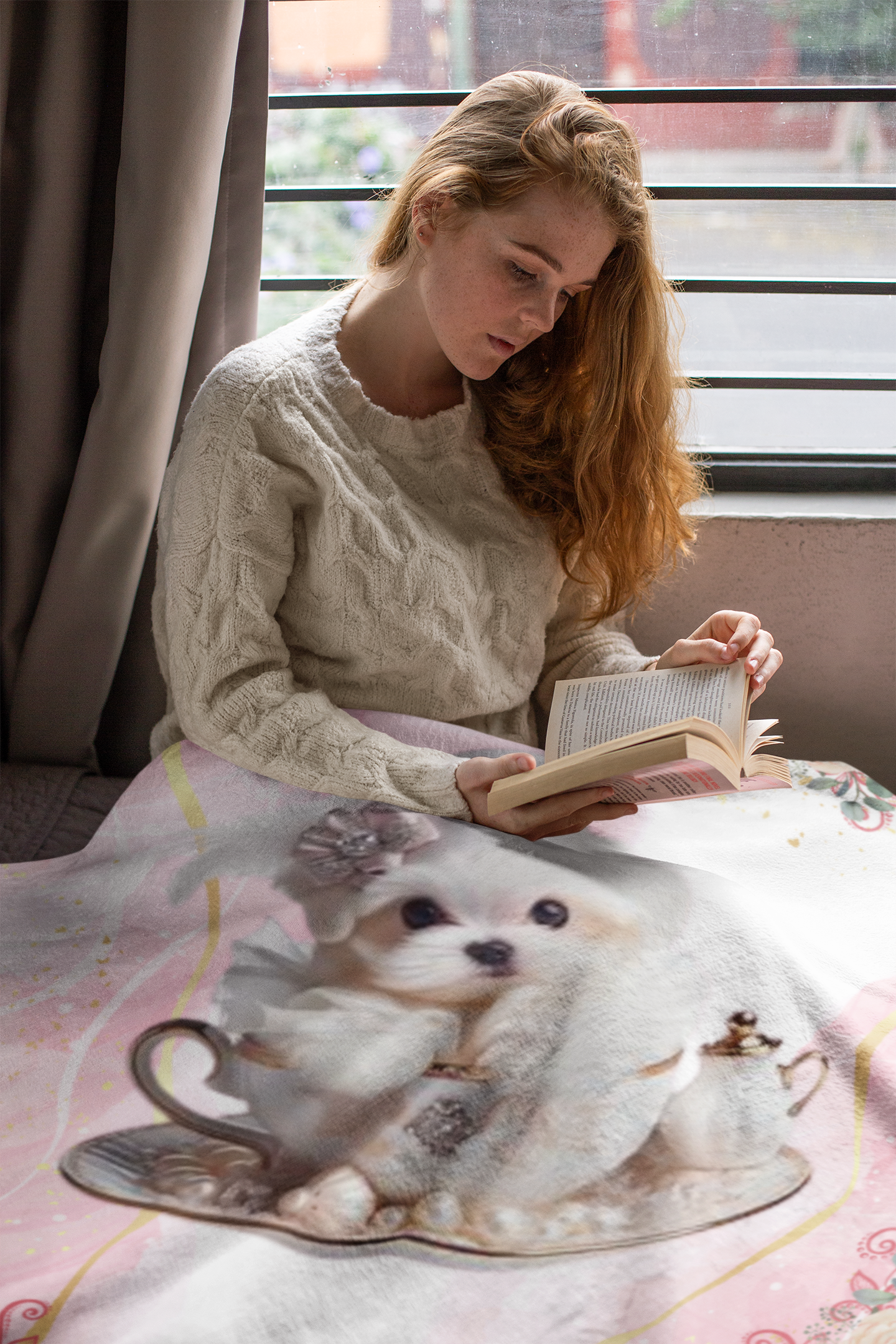 Too CuteTteacup Maltese Puppy Sherpa Fleece Blanket