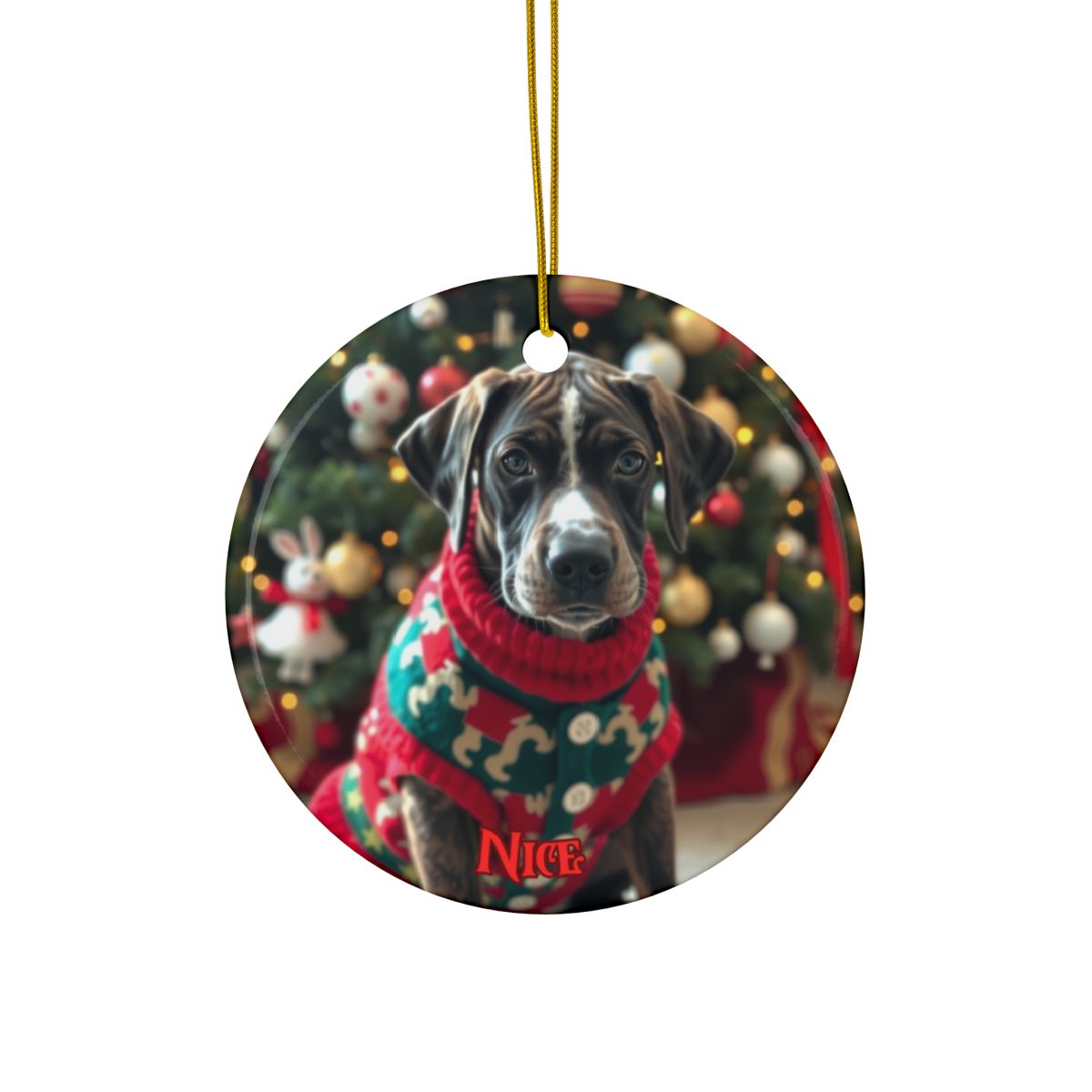 Great Dane Naughty or Nice Christmas Ornament set