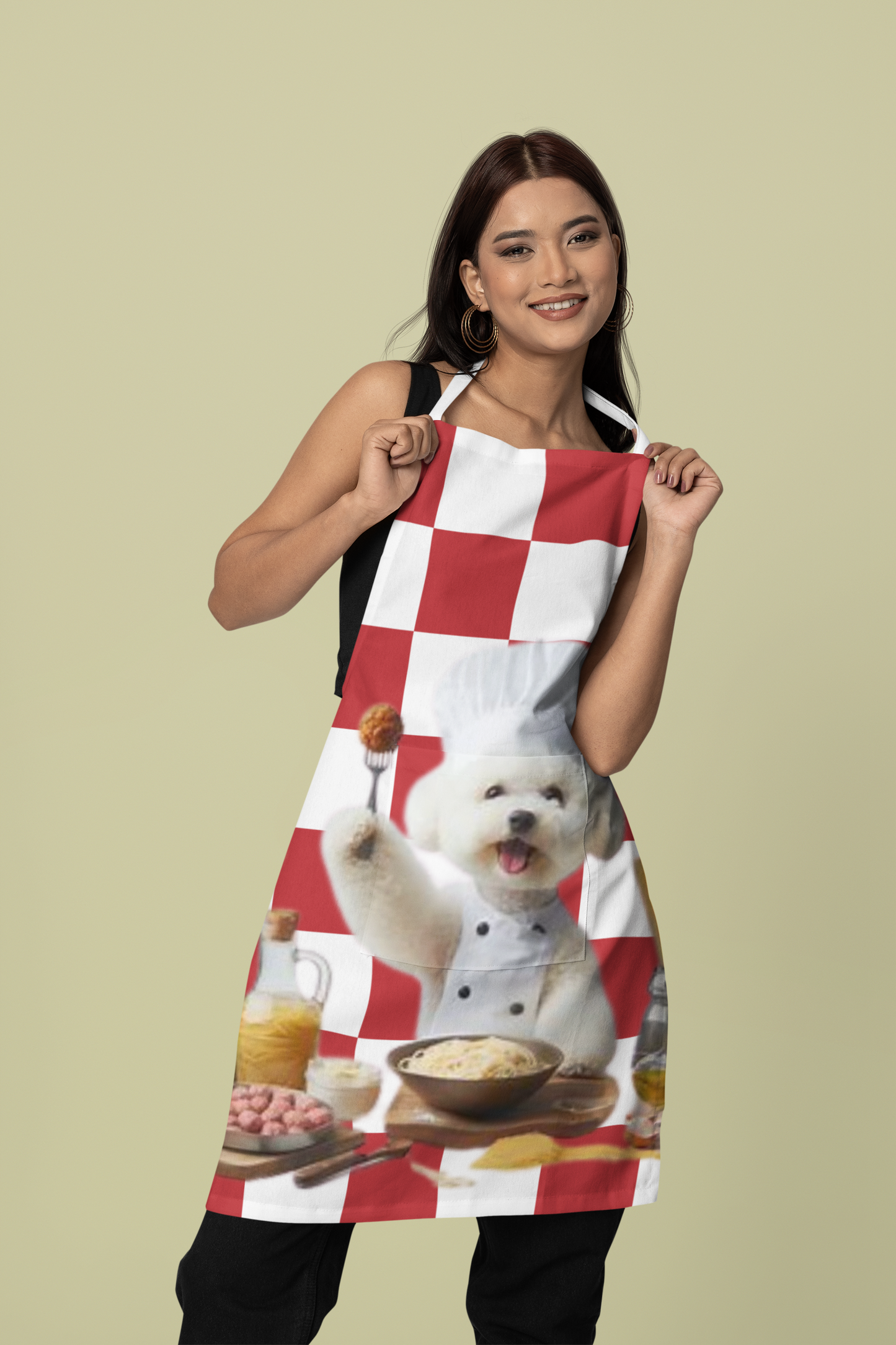Bichon Frise Italian chef Apron