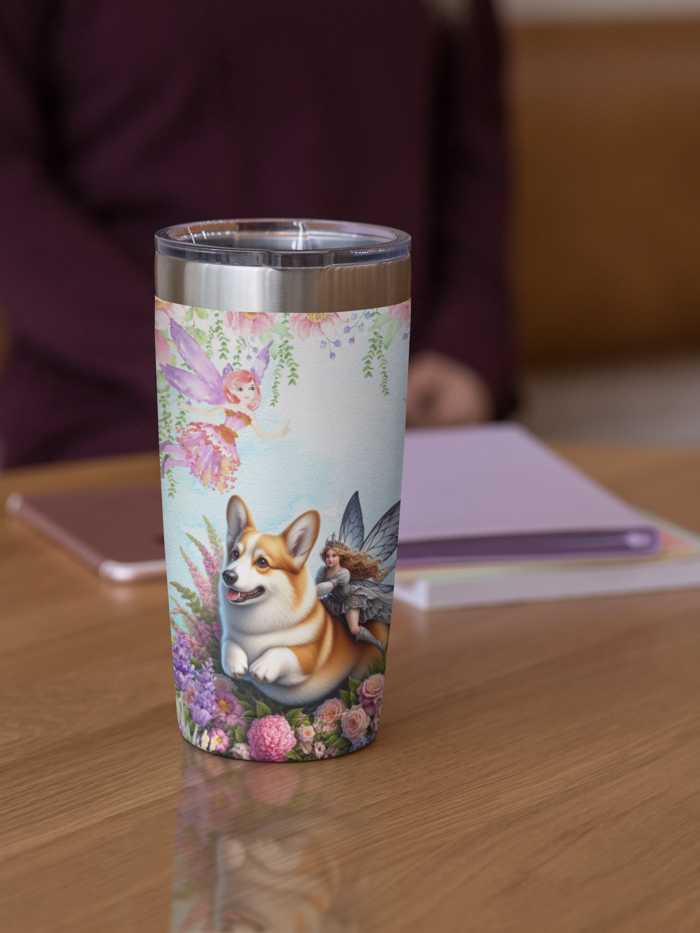 corgi fairy taile saddle coffee Tumbler 20oz