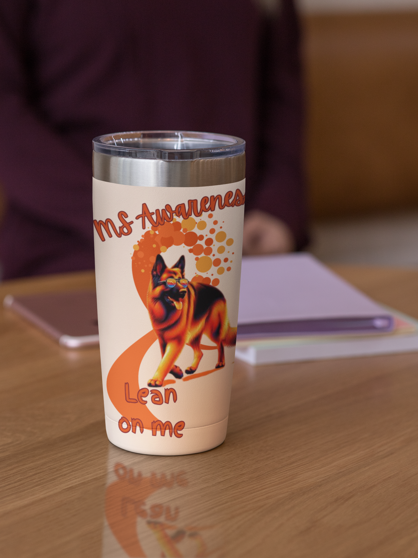 German Shepherd lean on me Tumbler 20oz