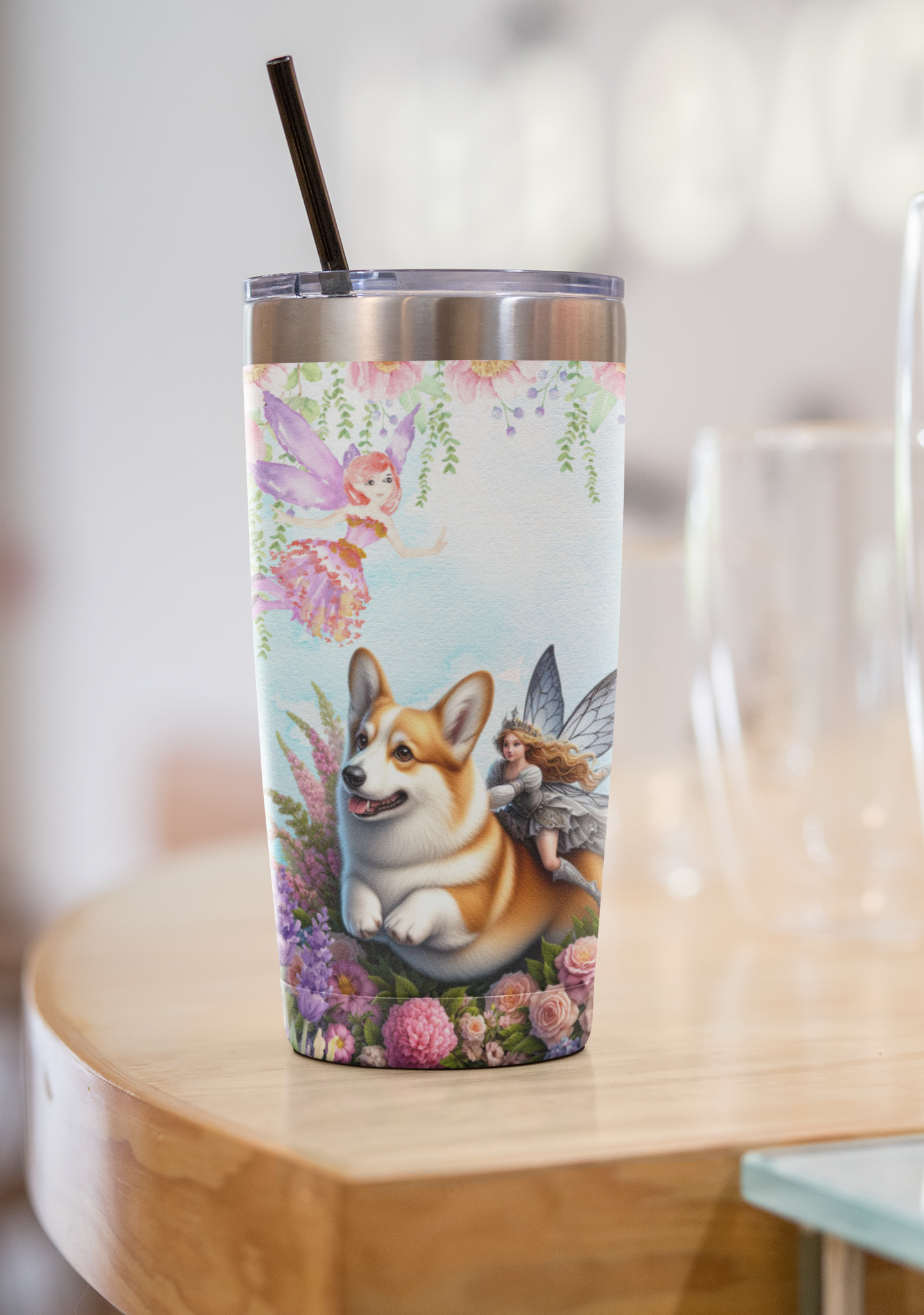 corgi fairy taile saddle coffee Tumbler 20oz