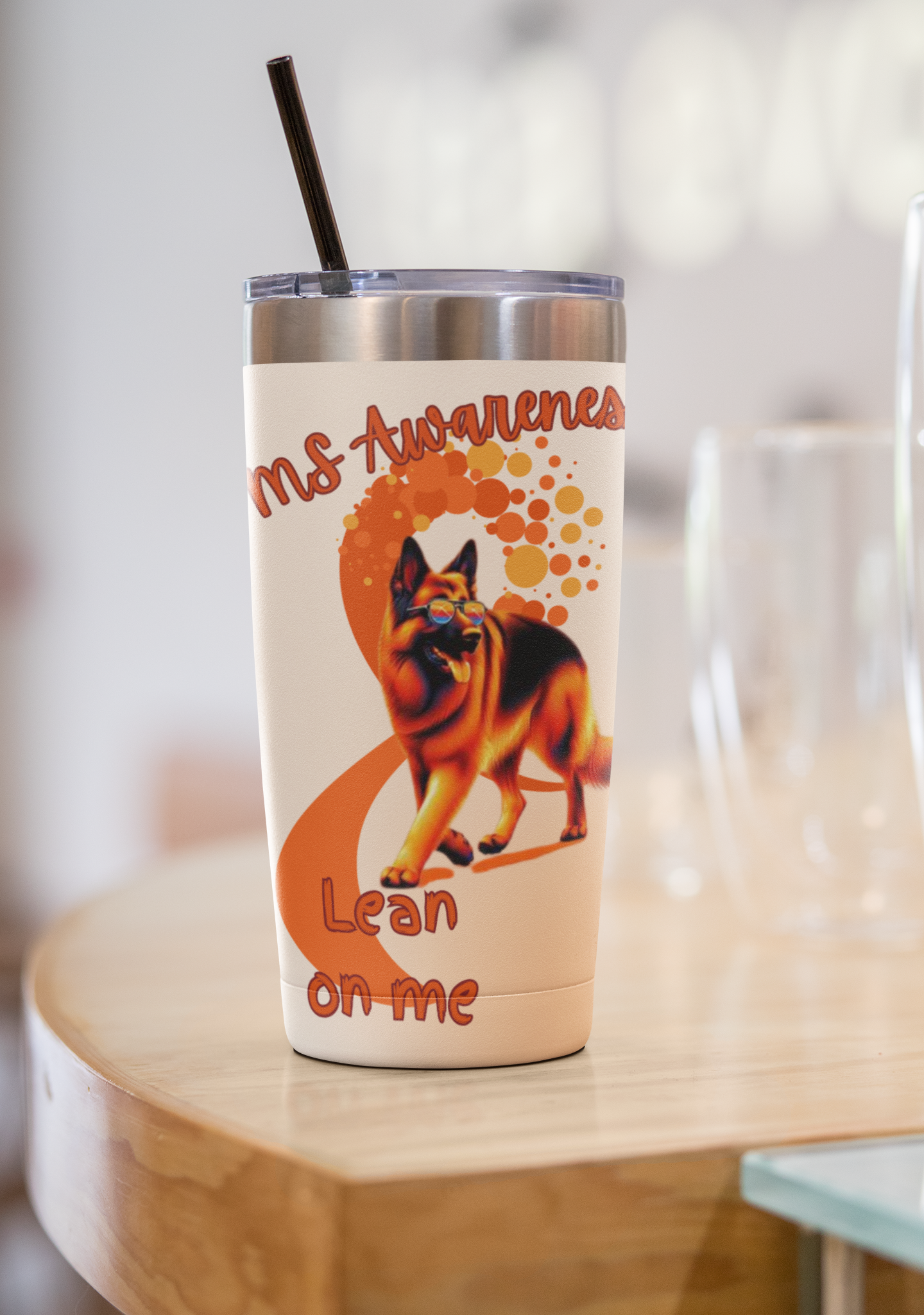 German Shepherd lean on me Tumbler 20oz