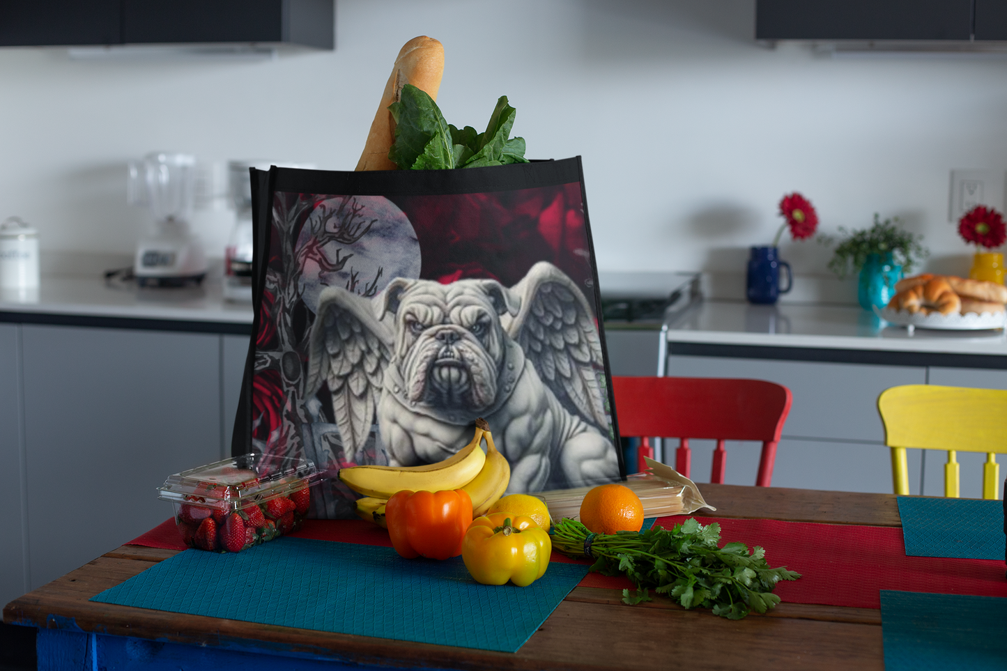 American Bulldog Gargoyle Angel Tote Bag Gerat for Trick or Treat