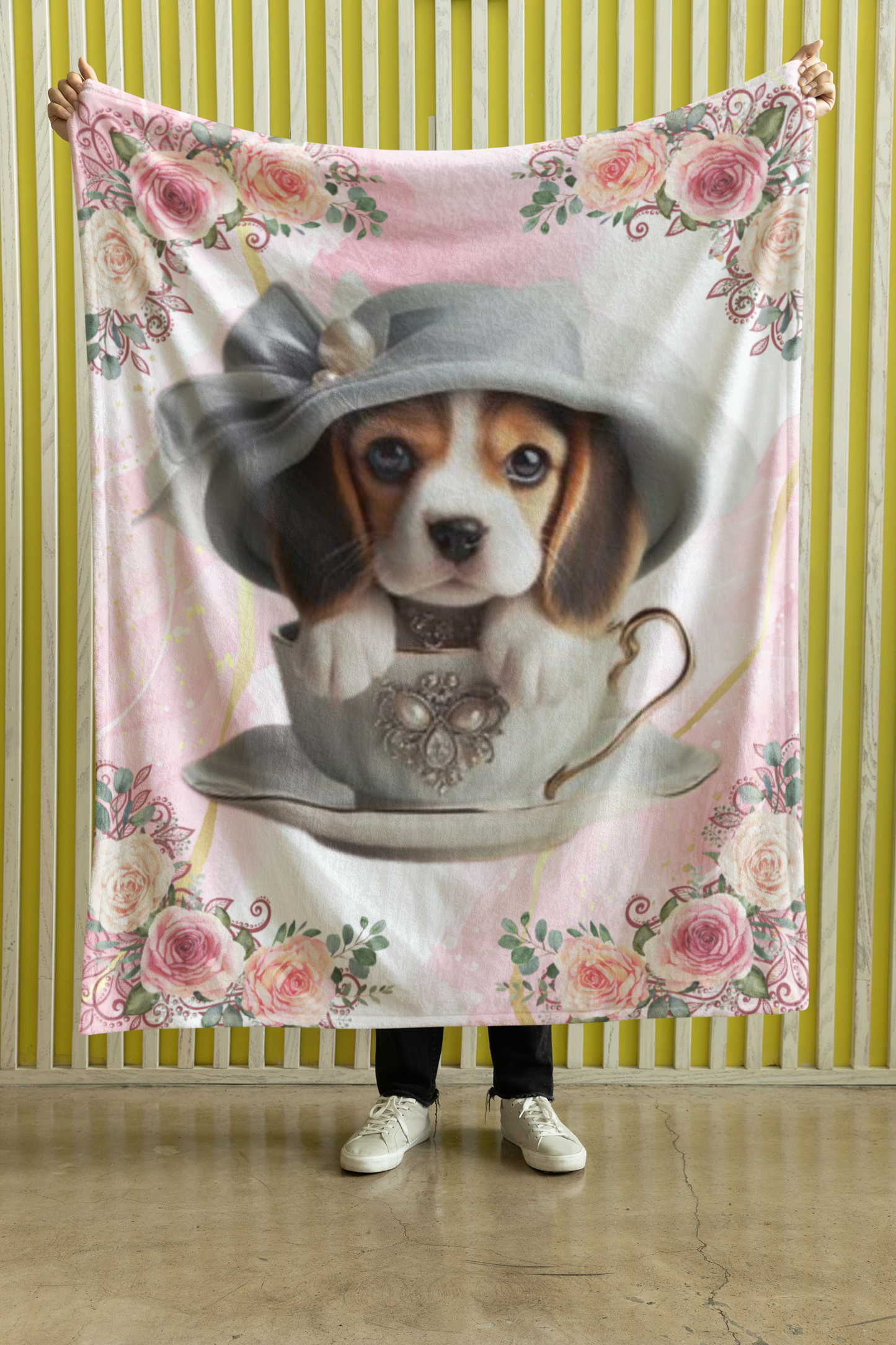 Too Cute Teacup Puppy Beagle Sherpa Fleece Blanket