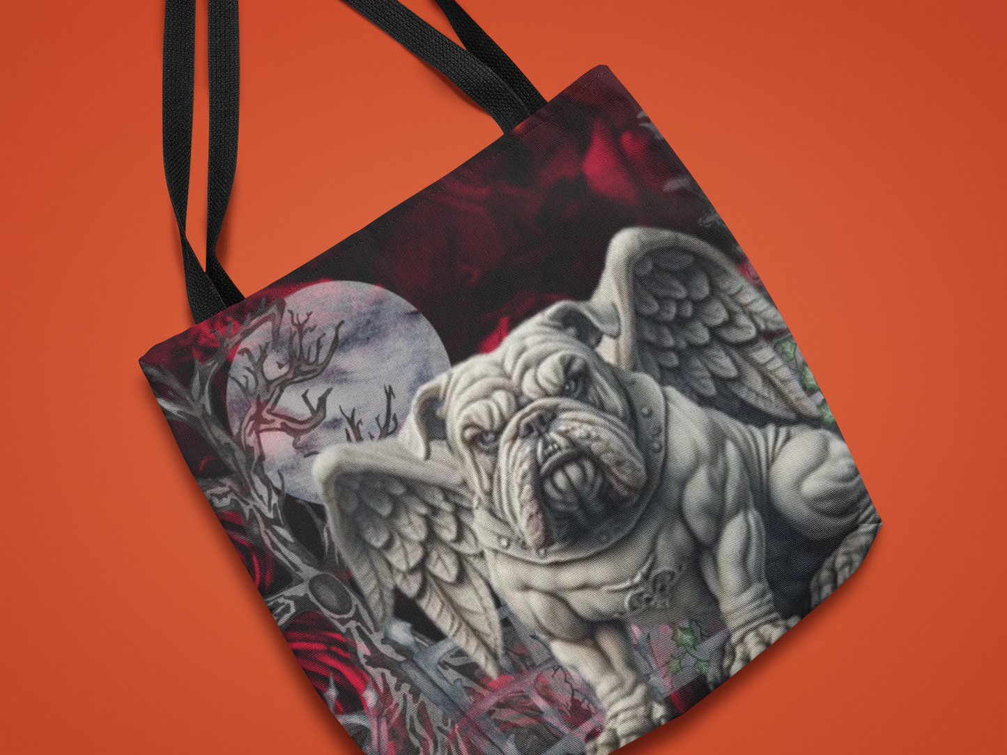 American Bulldog Gargoyle Angel Tote Bag Gerat for Trick or Treat