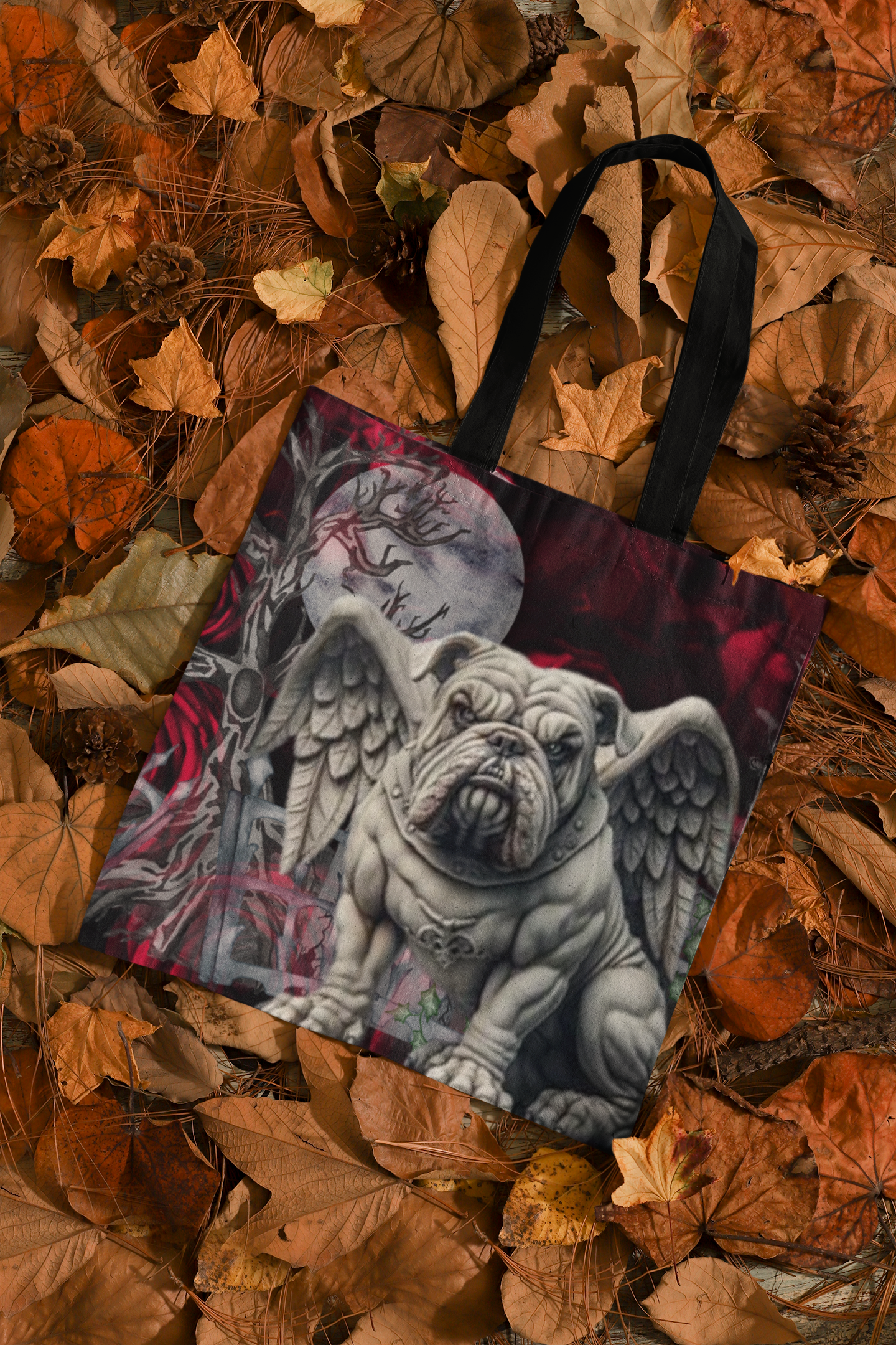 American Bulldog Gargoyle Angel Tote Bag Gerat for Trick or Treat