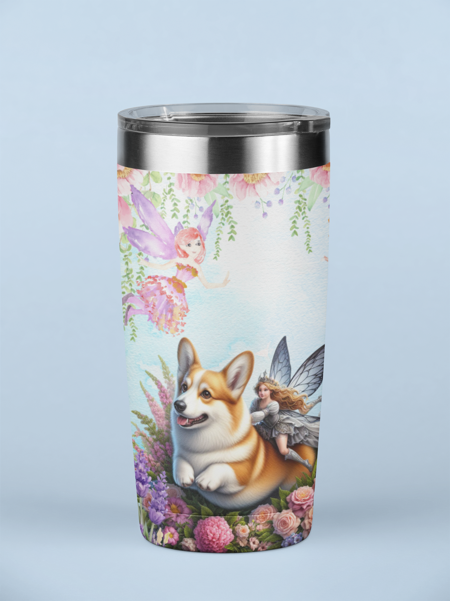 corgi fairy taile saddle coffee Tumbler 20oz