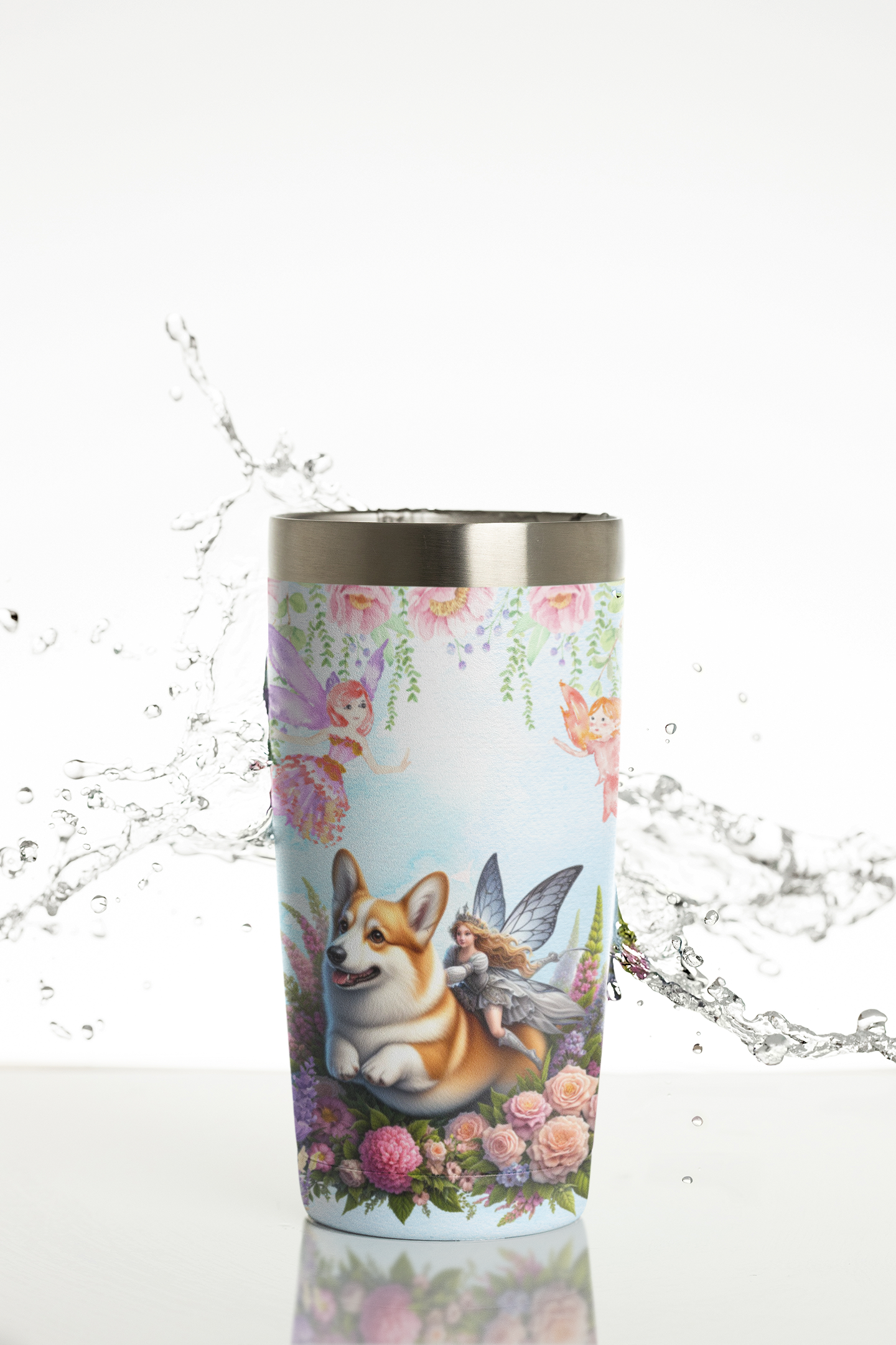 corgi fairy taile saddle coffee Tumbler 20oz