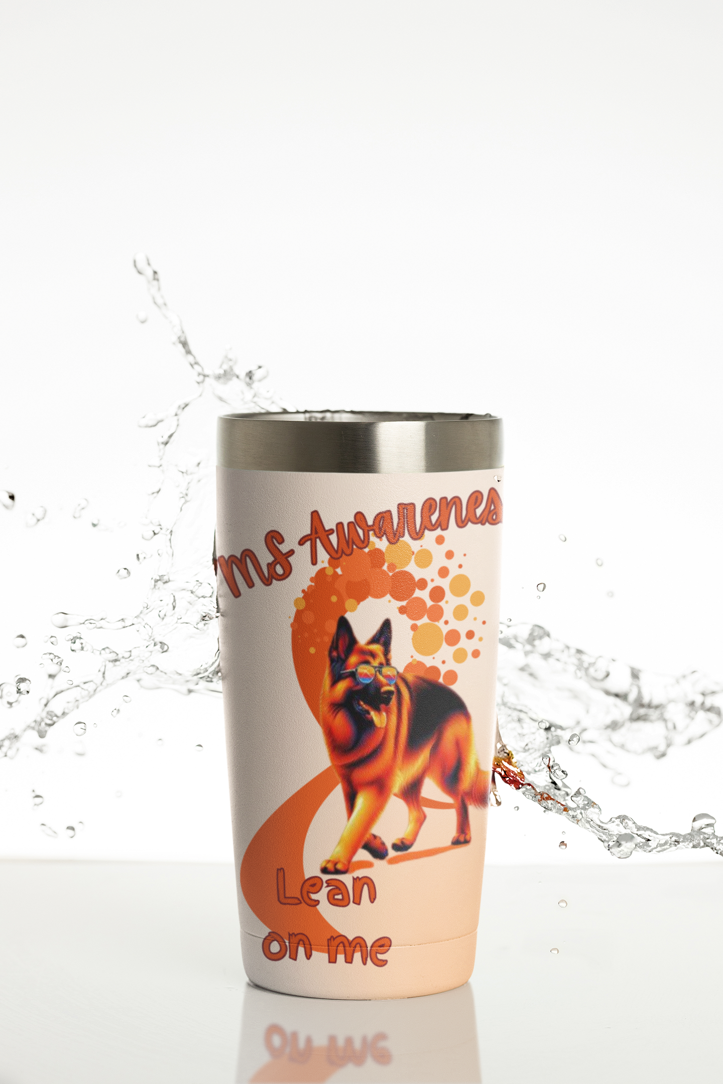 German Shepherd lean on me Tumbler 20oz