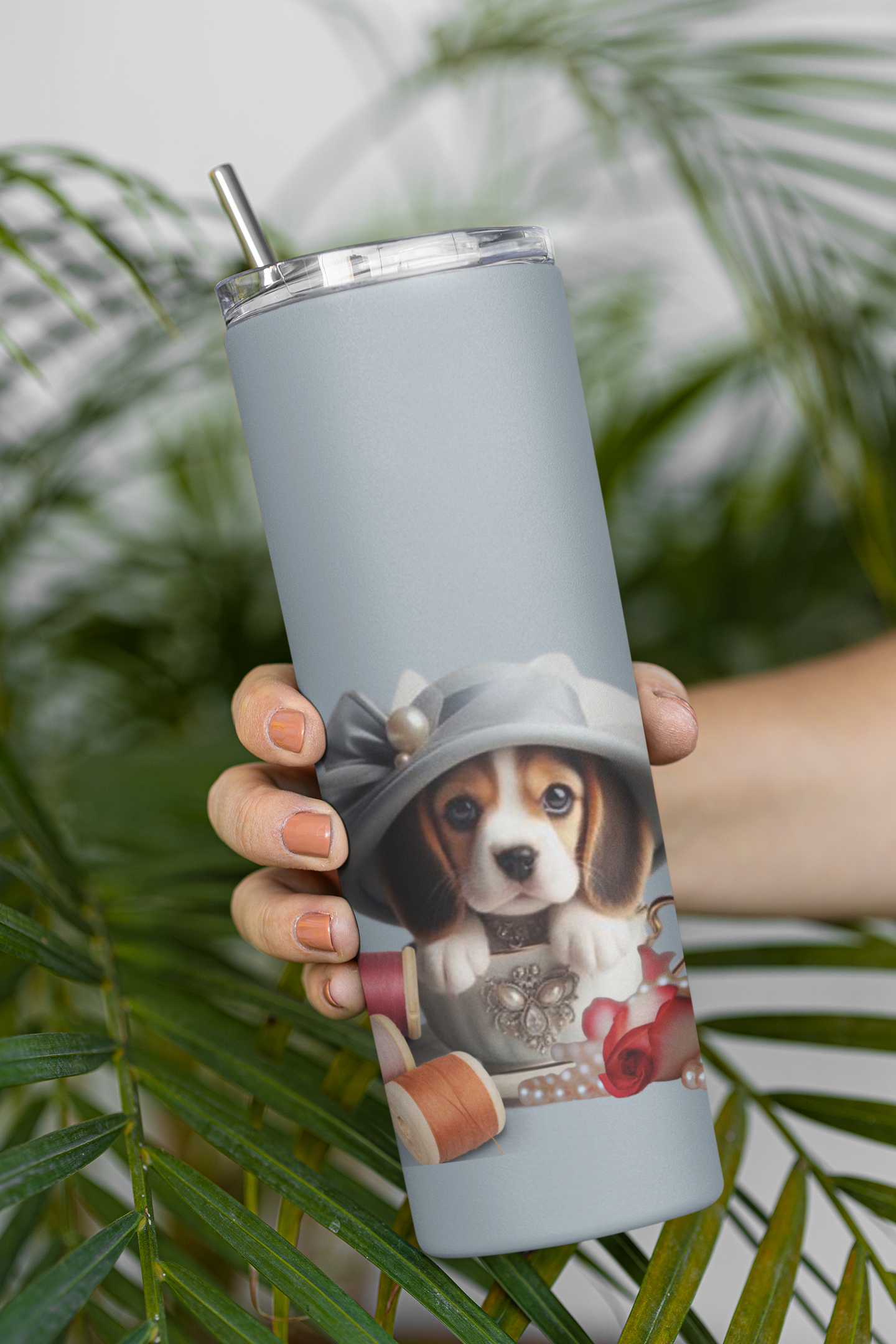 Too Cute Teacup Beagle Puppy Maars Maker Skinny Matte Tumbler, 20oz