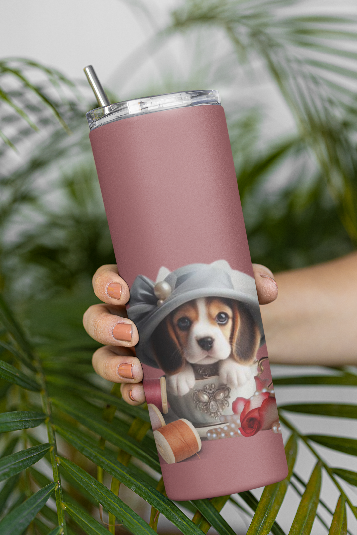 Too Cute Teacup Beagle Puppy Maars Maker Skinny Matte Tumbler, 20oz