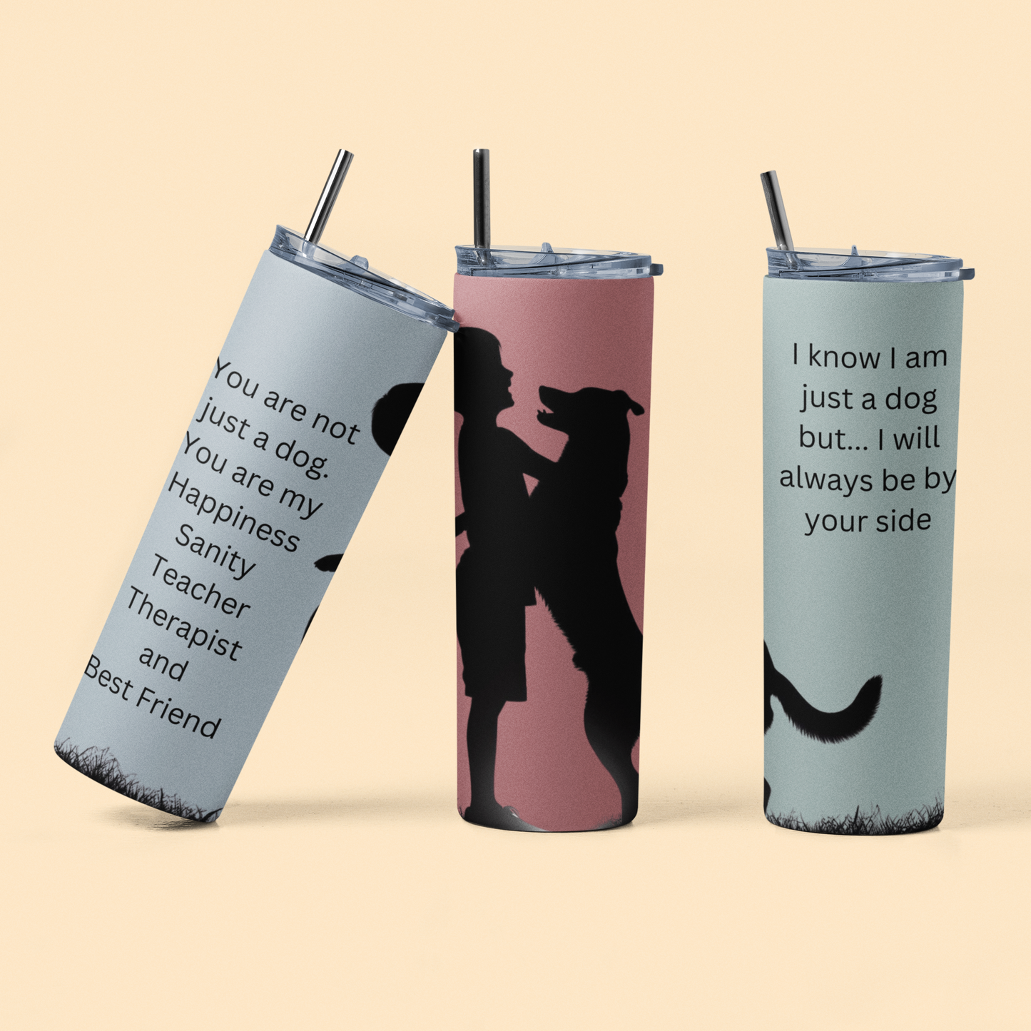 Hug a Dog Maars Maker Skinny Matte Tumbler, 20oz - Silhouette design