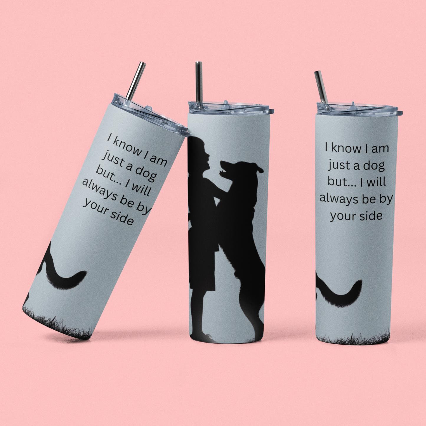 Hug a Dog Maars Maker Skinny Matte Tumbler, 20oz - Silhouette design