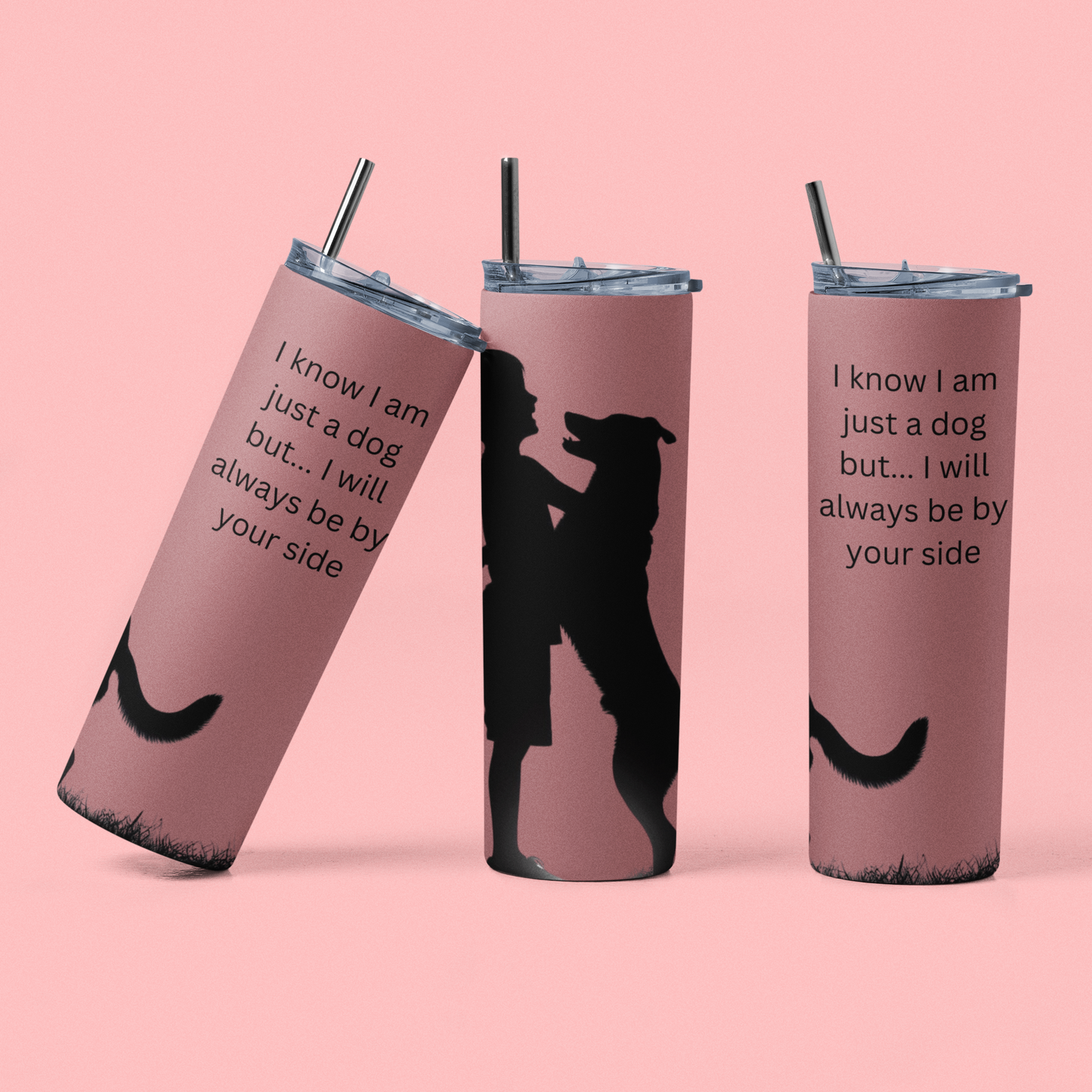 Hug a Dog Maars Maker Skinny Matte Tumbler, 20oz - Silhouette design