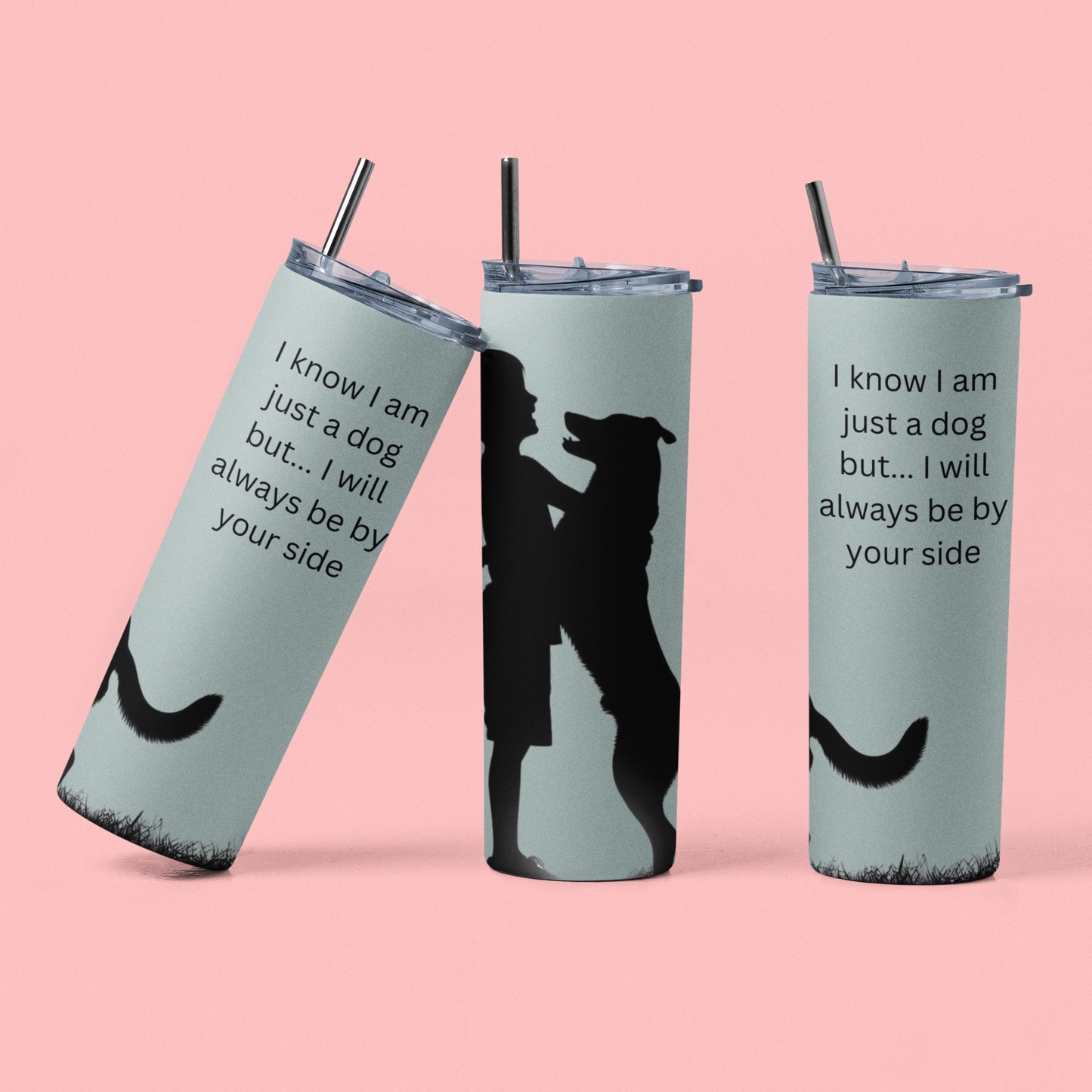 Hug a Dog Maars Maker Skinny Matte Tumbler, 20oz - Silhouette design