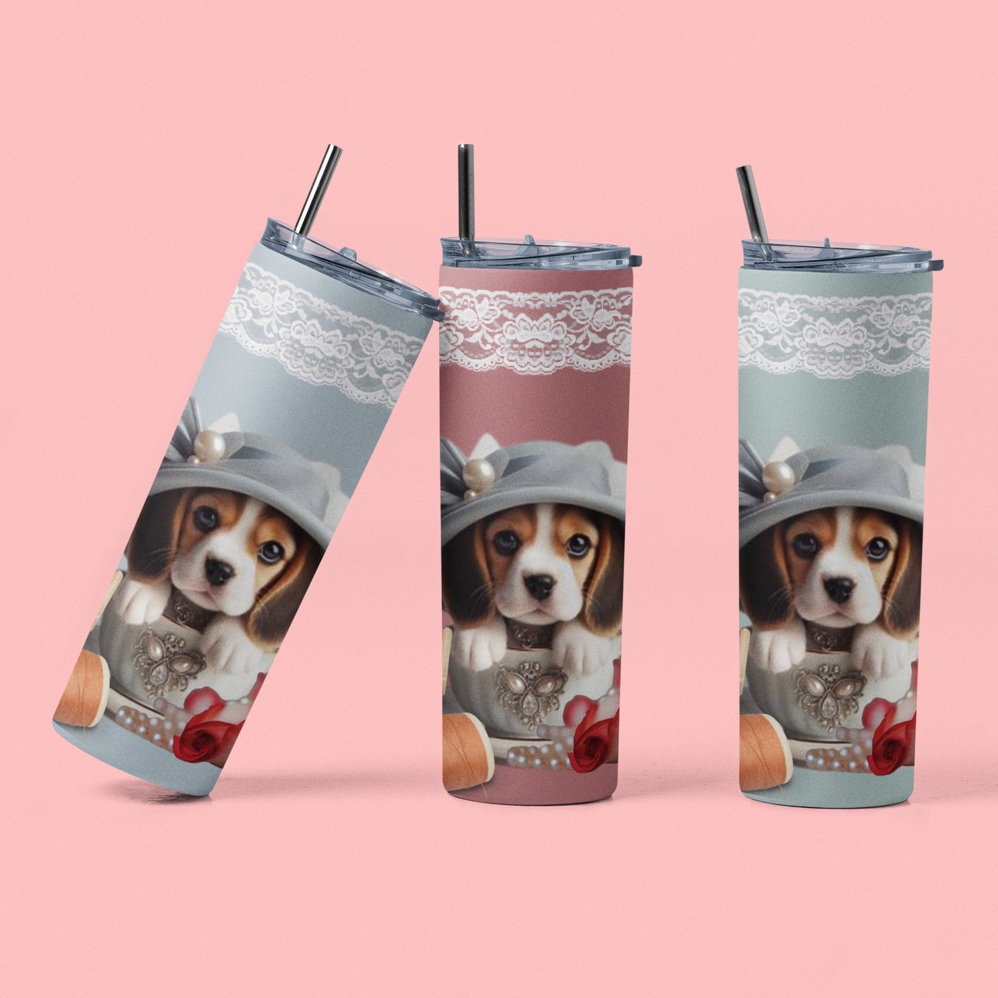 Too Cute Teacup Beagle Puppy Maars Maker Skinny Matte Tumbler, 20oz